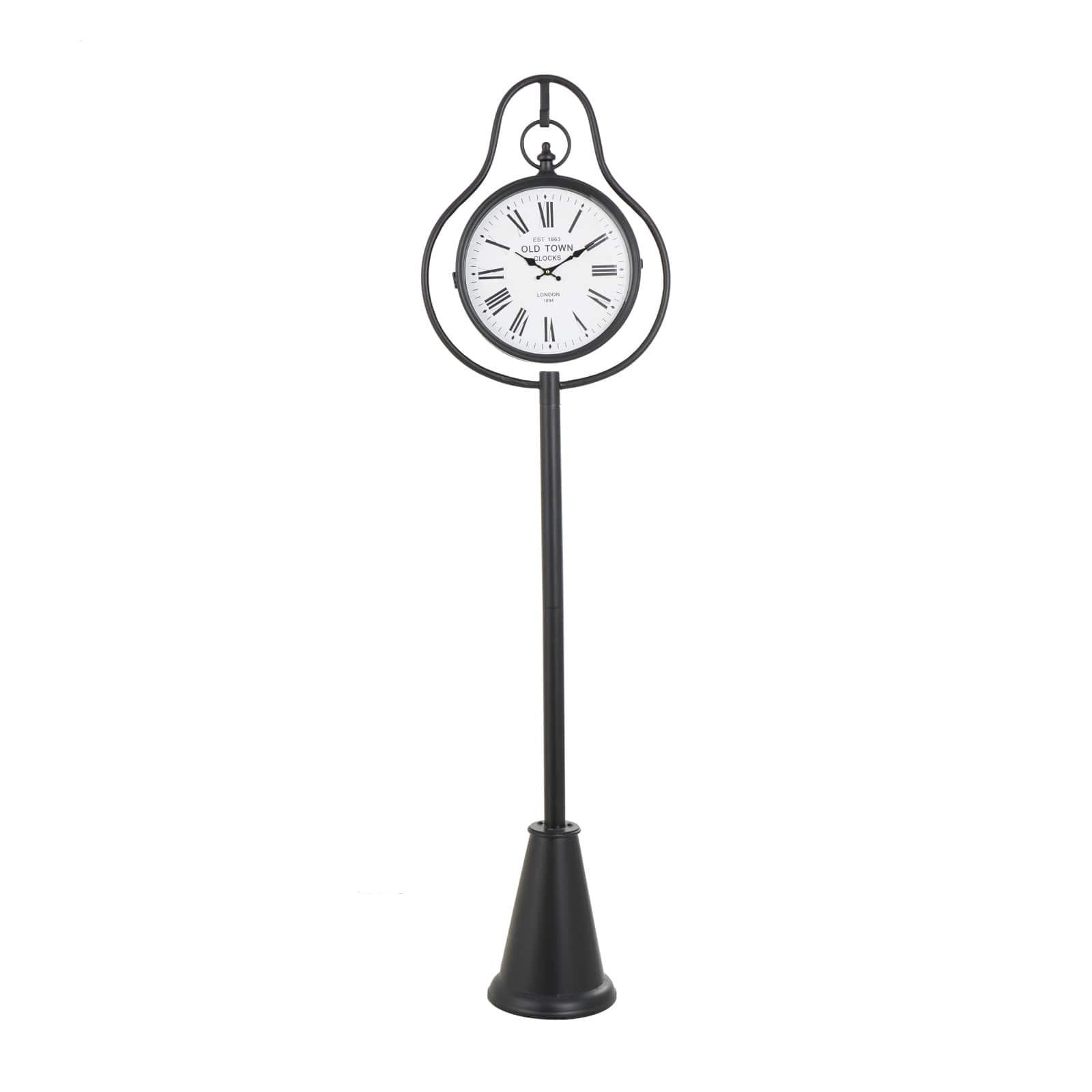 6.75ft. Black Metal Clock