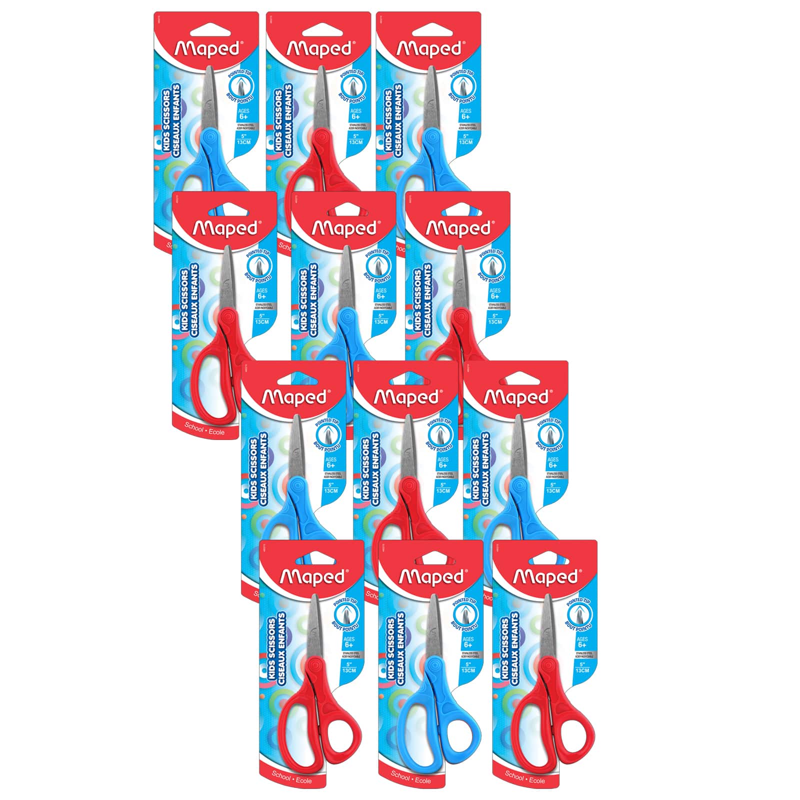 Maped® Essential 5" Pointed Tip Kid Scissors, 12ct.