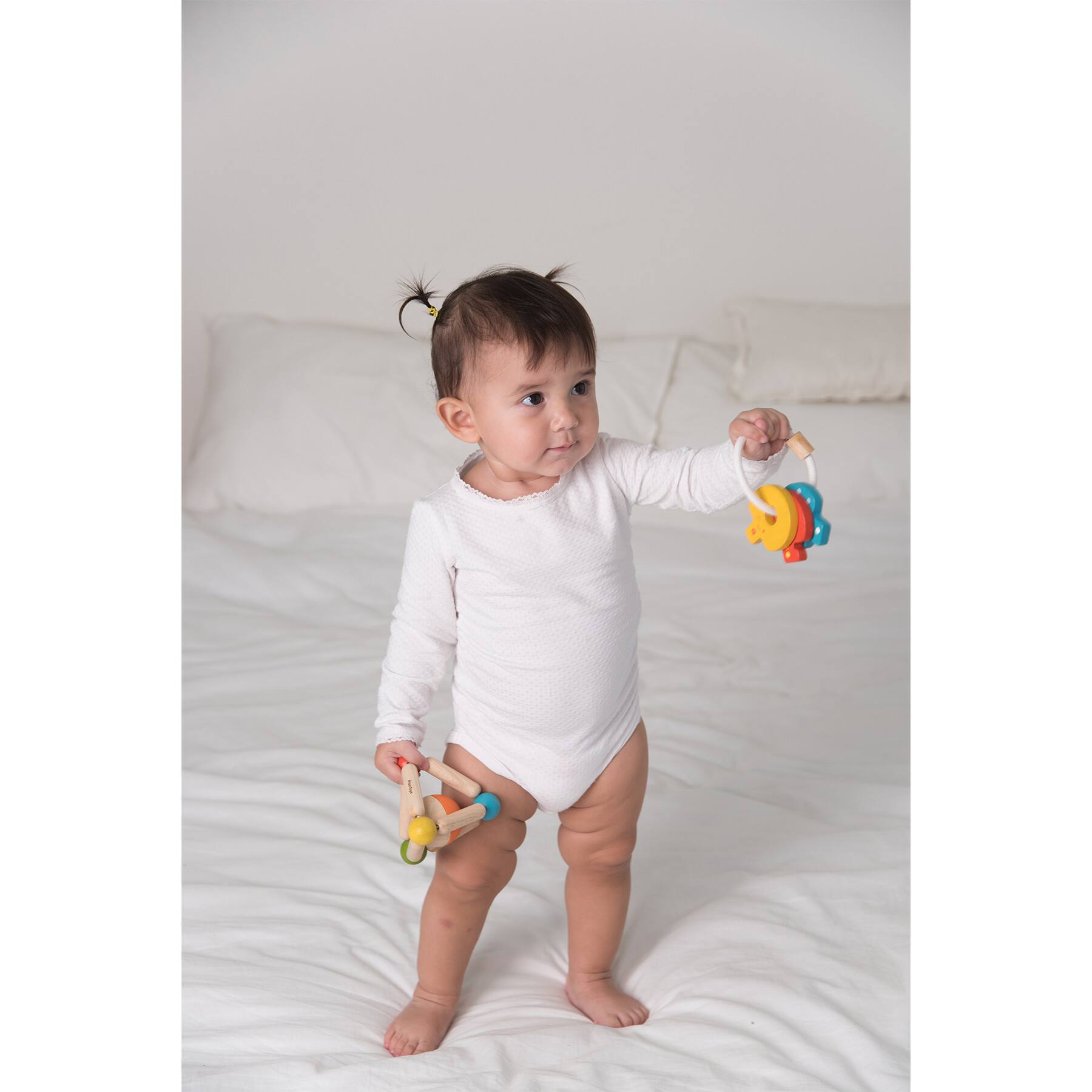 PlanToys Wooden Baby Key Rattle & Teether