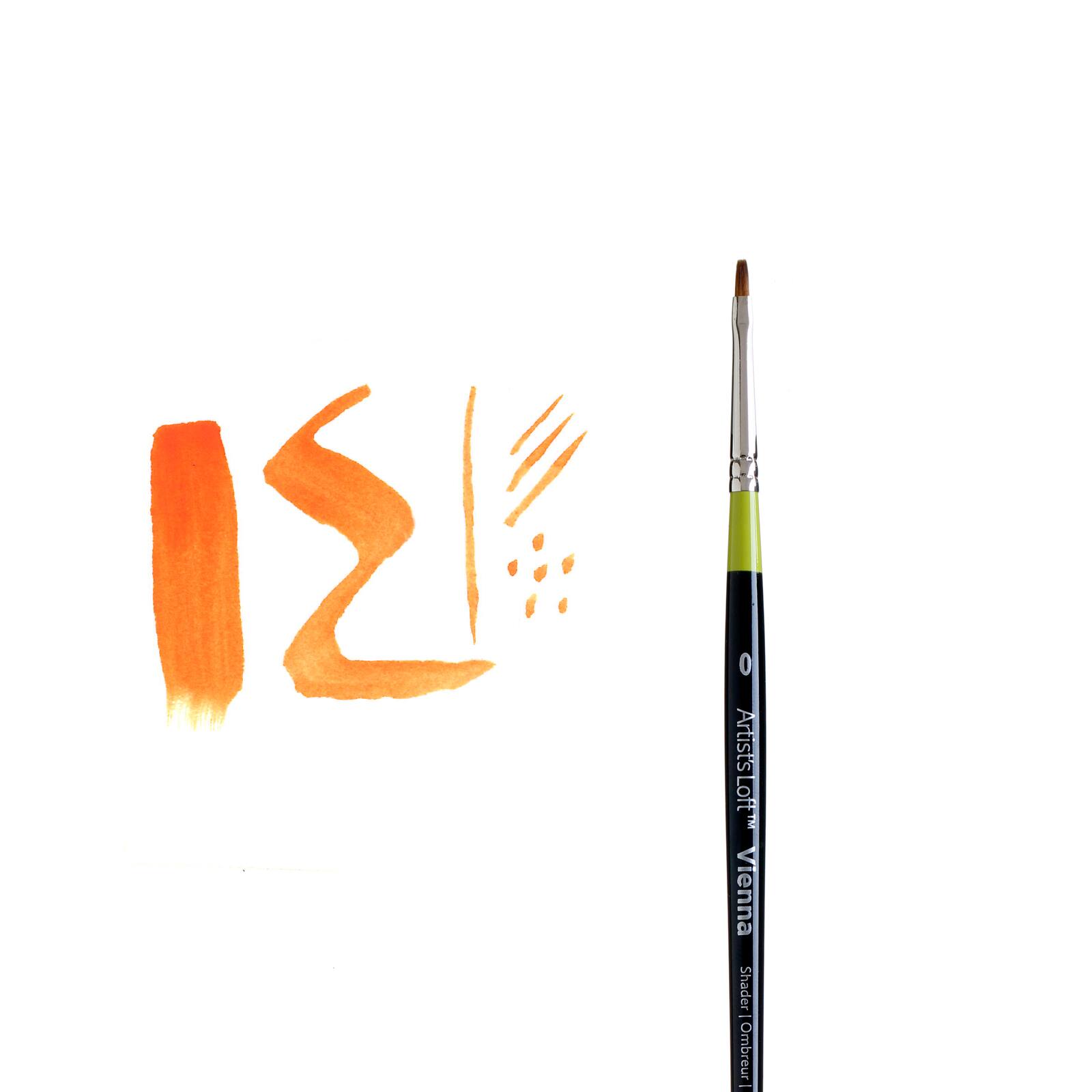 12 Pack: Vienna Golden Taklon Short Handle Flat Shader Brush by Artist's Loft™