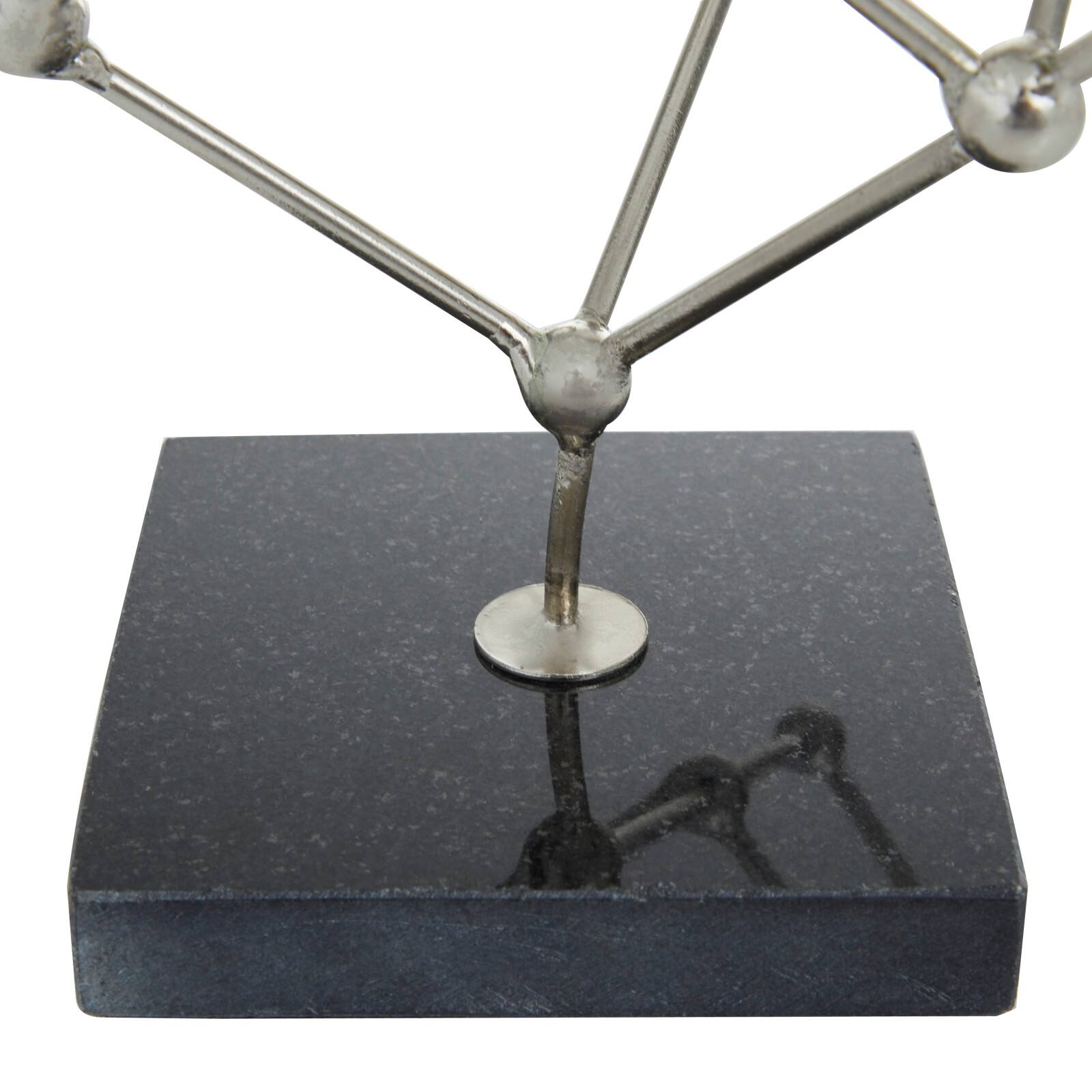 Silver Marble Modern Sculpture, 12" x 9" x 10"