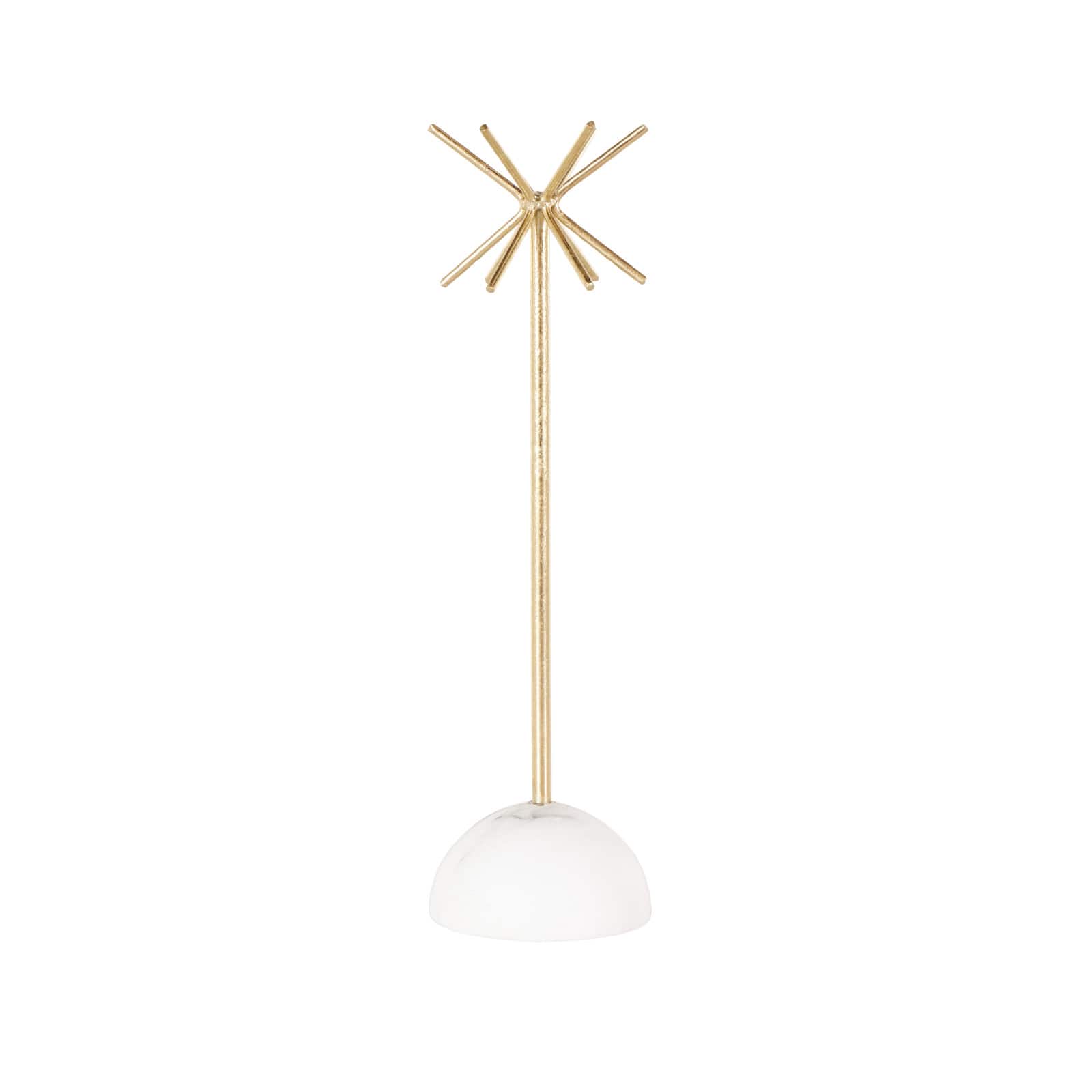 13" Gold Metal 12-Slot Jewelry Stand with White Base