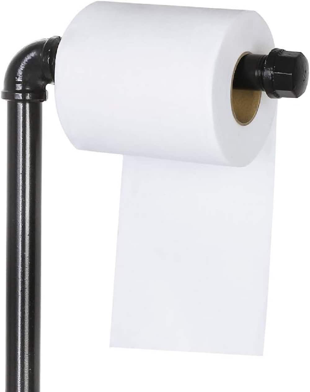 Black Free Standing Toilet Paper Holder Stand
