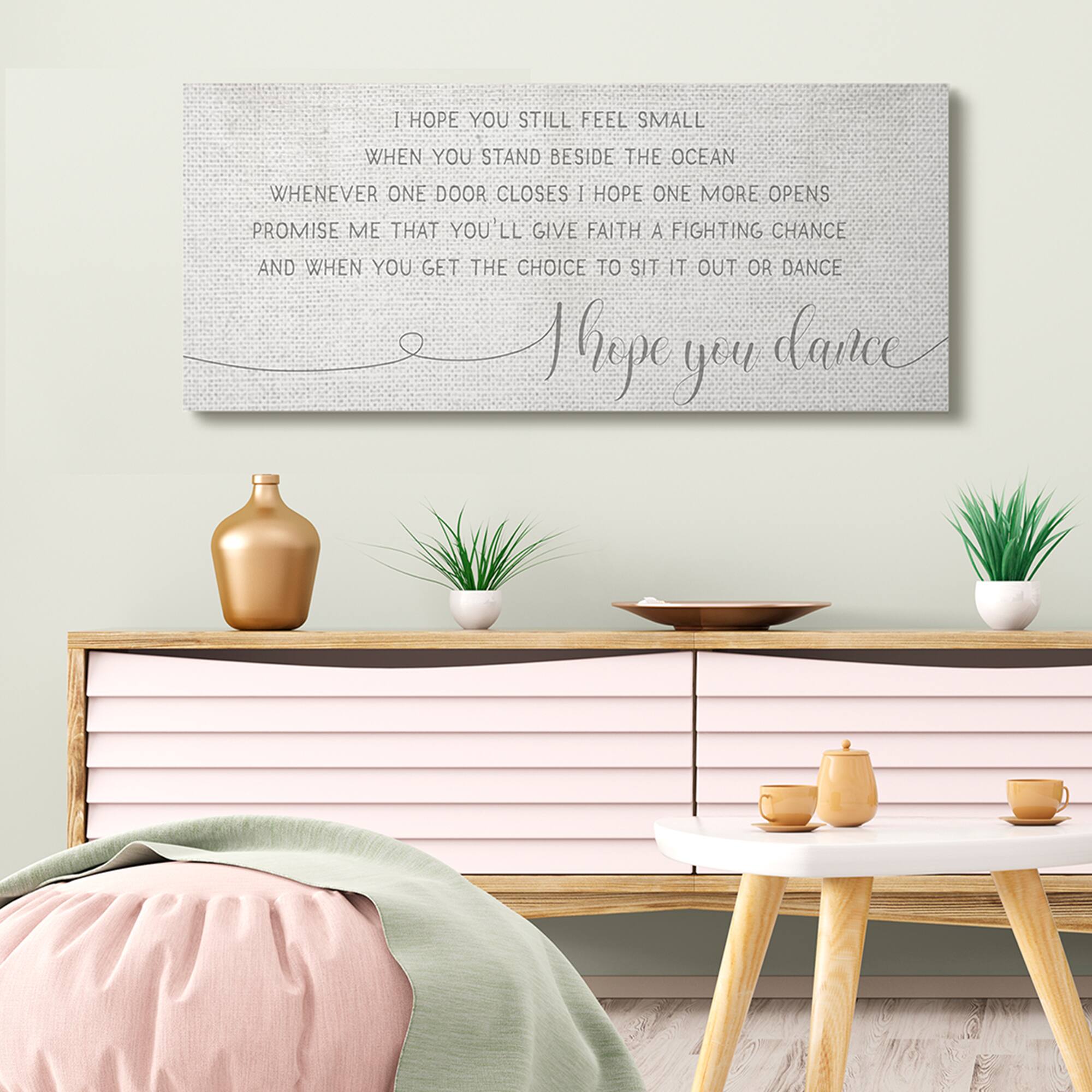 Stupell Industries Faith Fighting Chance Phrase Romantic Dance Quote Canvas Wall Art