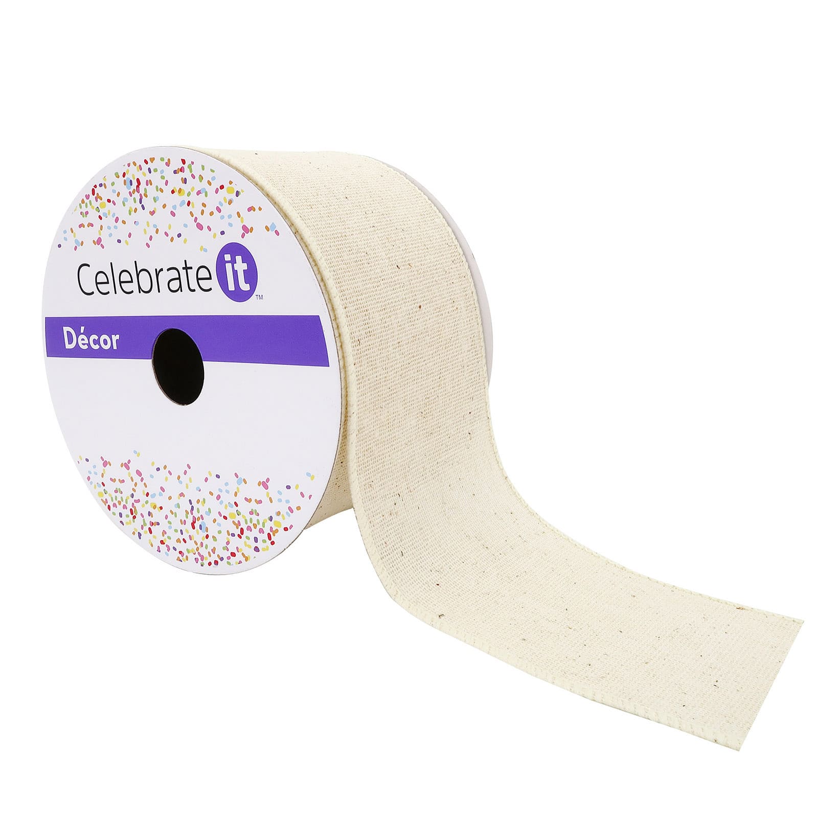 2.5" x 25ft. Muslin Wired Ribbon by Celebrate It™ Décor