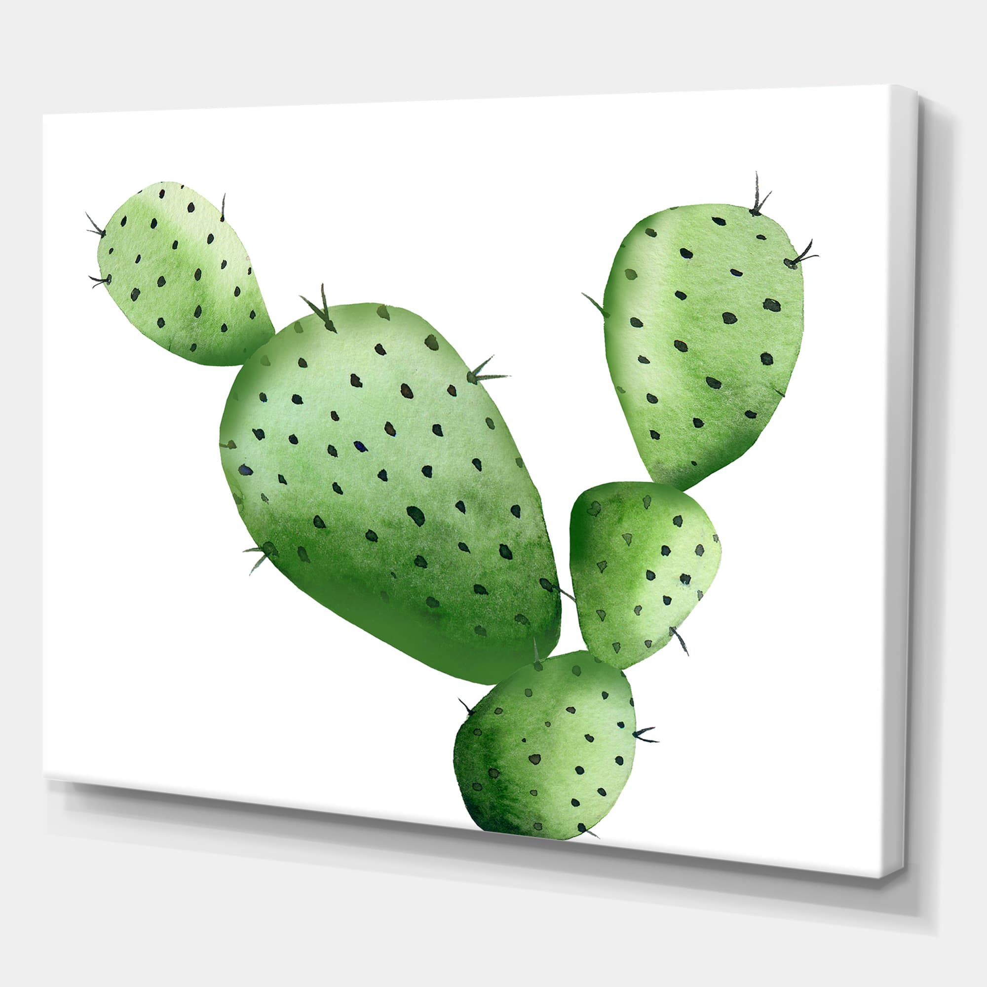 Designart - Green Southwestern Cactus - Tropical Canvas Wall Art Print