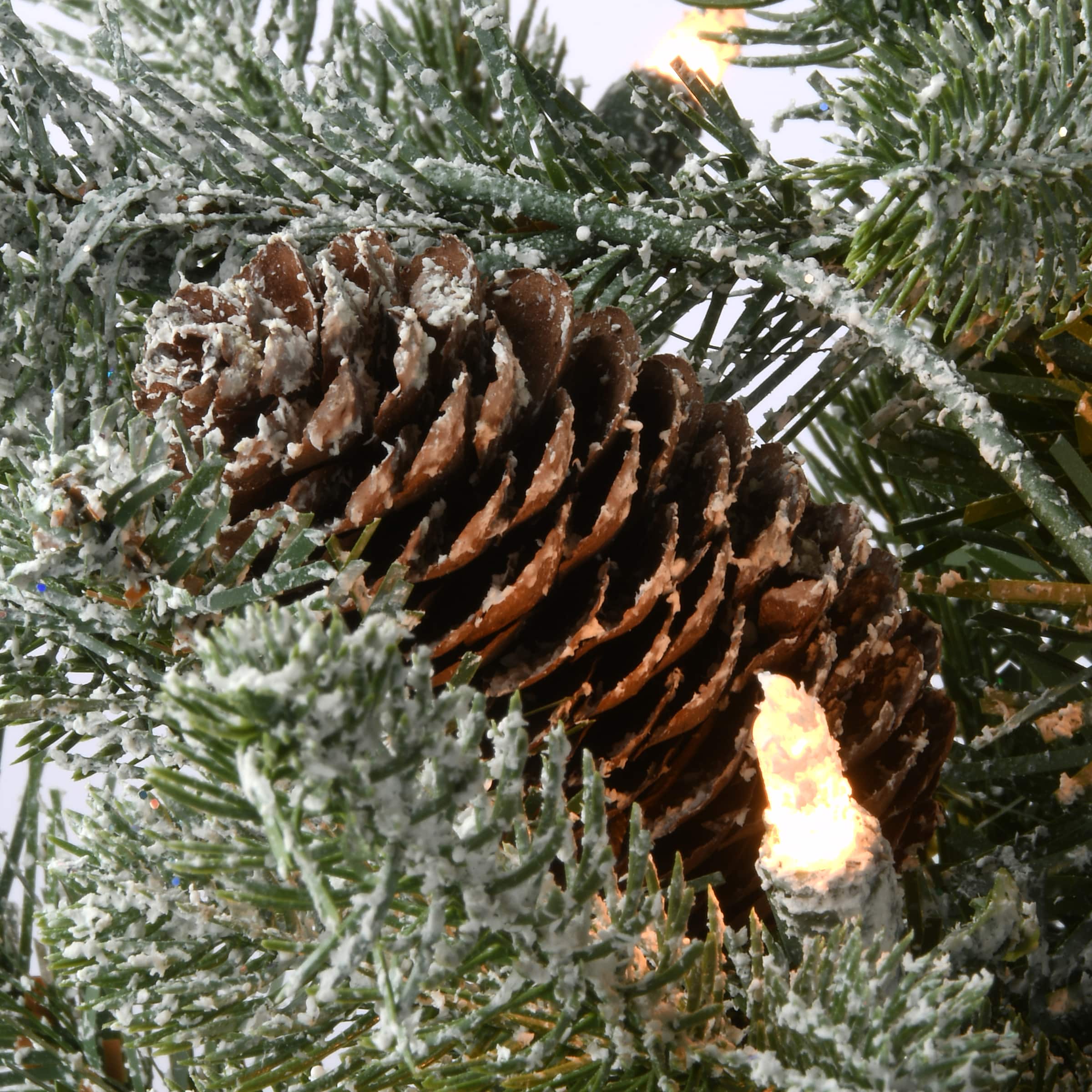 4ft. Pre-Lit Snowy Morgan Spruce Entrance Artificial Christmas Tree, Clear Lights