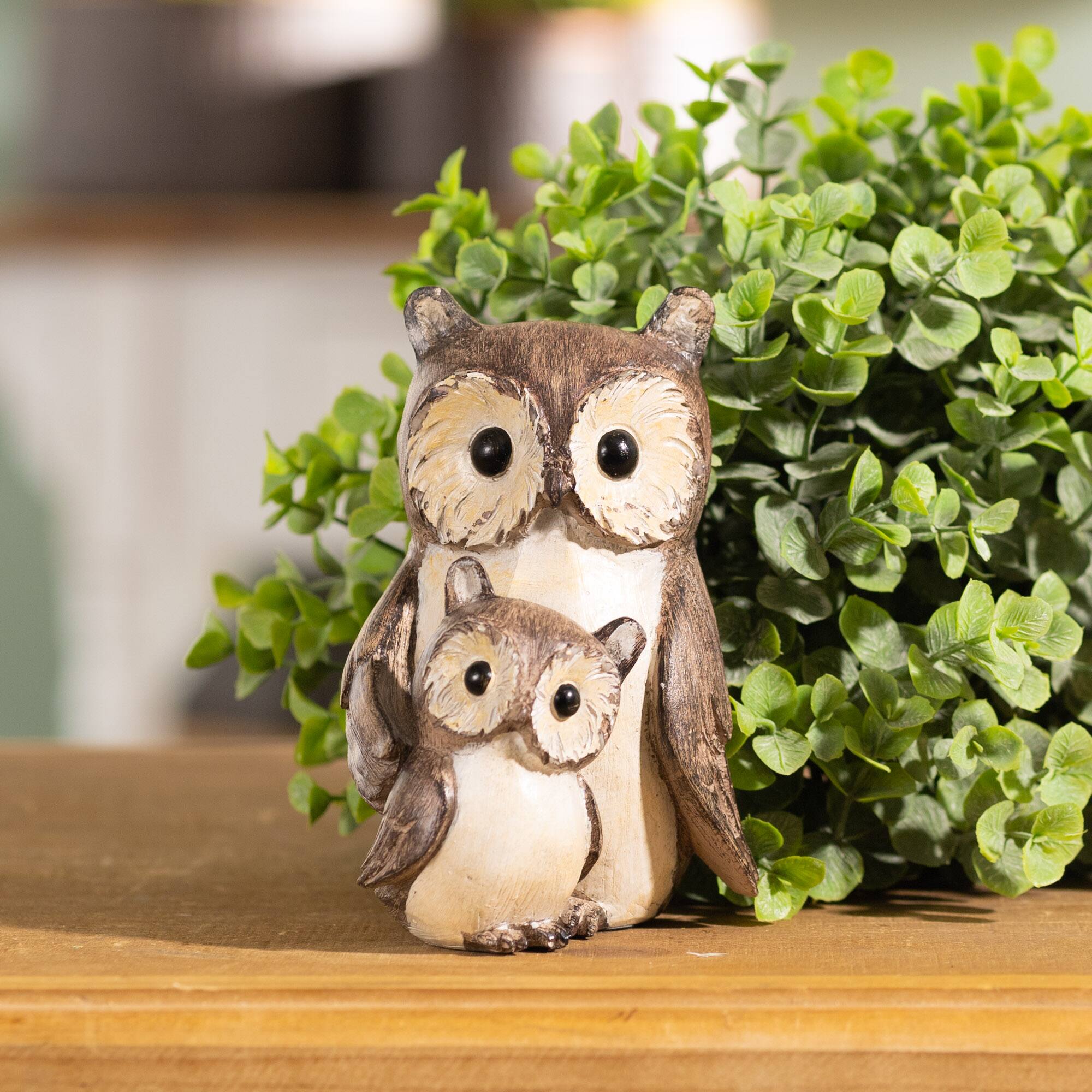 5" Woodland Owl with Baby Figurines, 4ct.