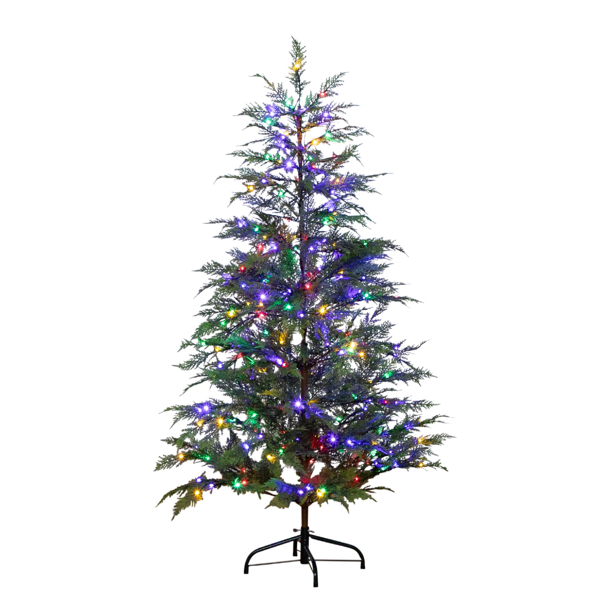 5ft. Pre-Lit Park City Pine Artificial Christmas Tree, Multicolor LED Dewdrop Lights