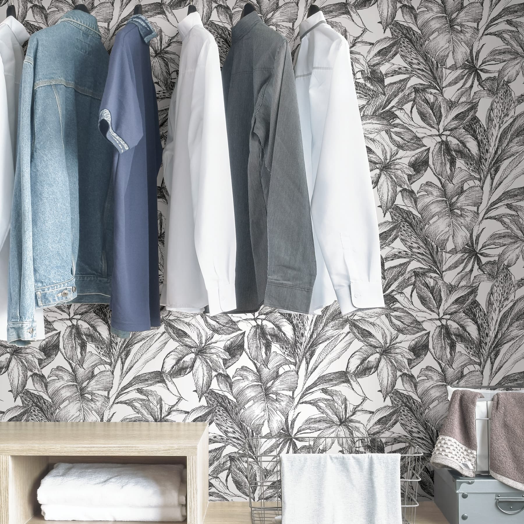 NuWallpaper Black Canopy Peel & Stick Wallpaper