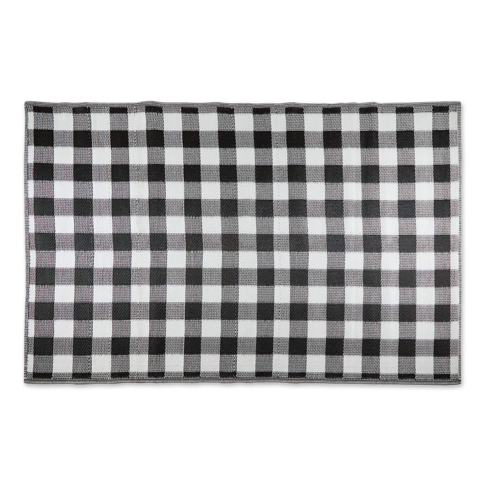 DII® Black & White Buffalo Check Outdoor Rug, 5ft. x 8ft.