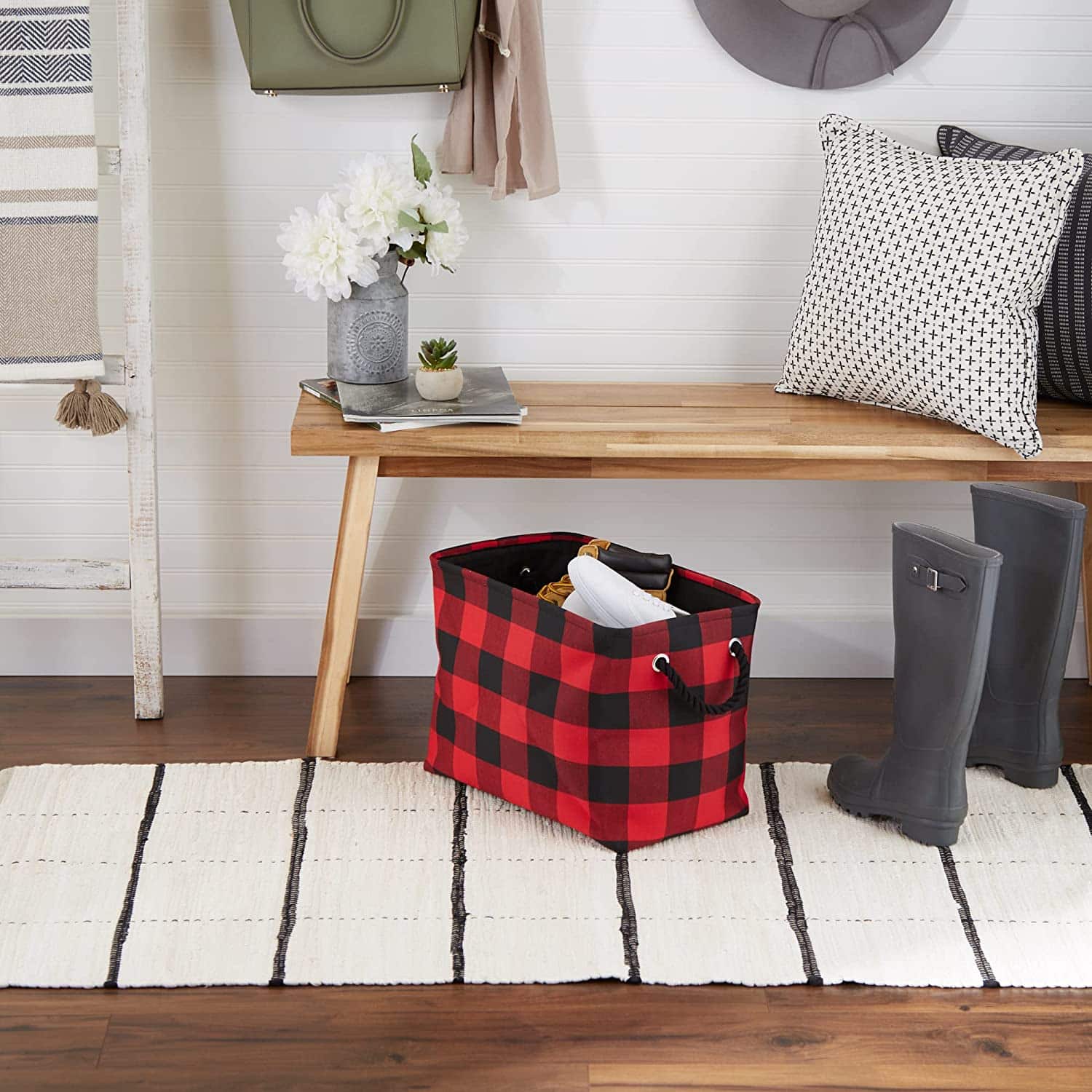 DII® Medium Buffalo Check Polyester Rectangle Bin