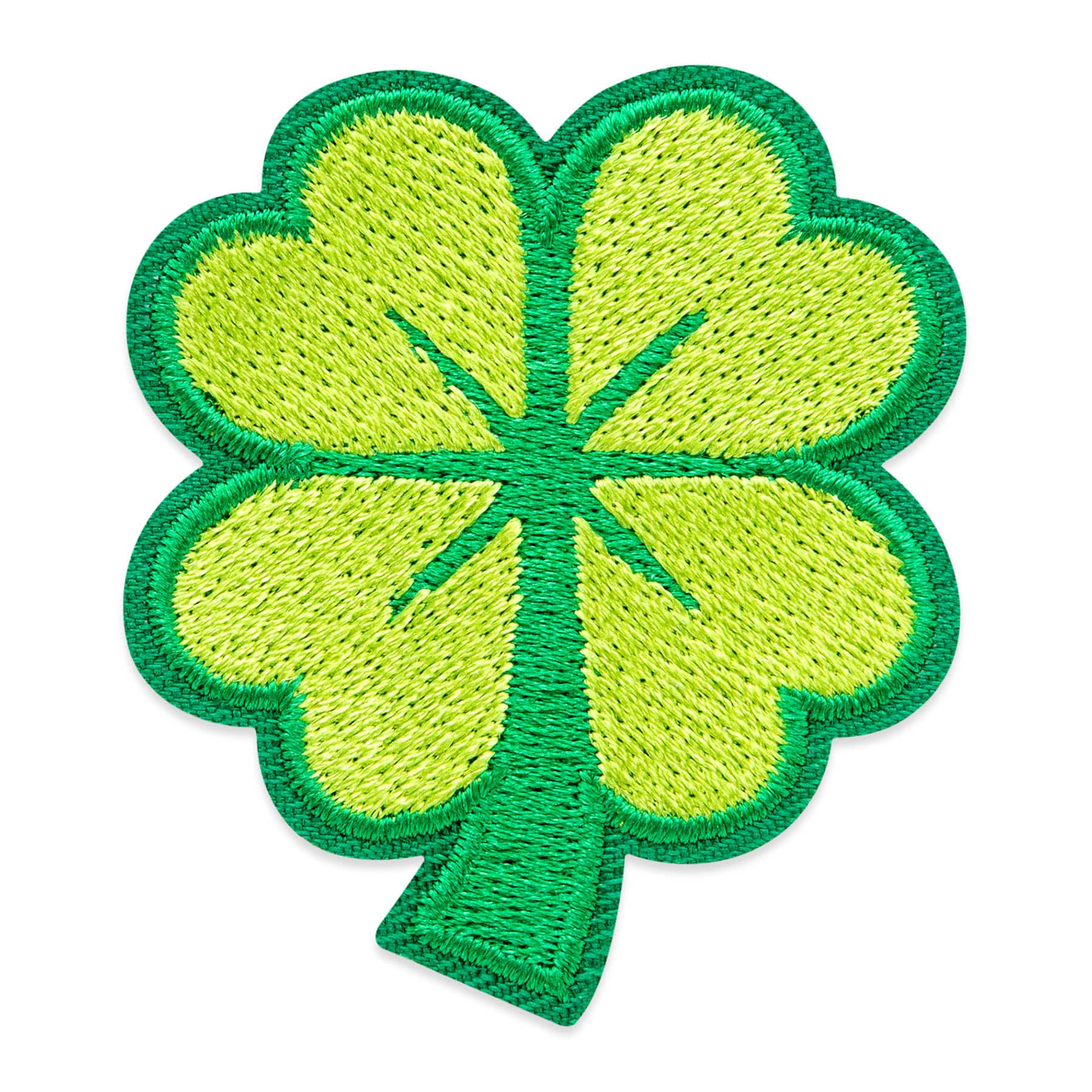 Green Embroidered Four Leaf Clover Iron-On & Adhesive Patch by Make Market®
