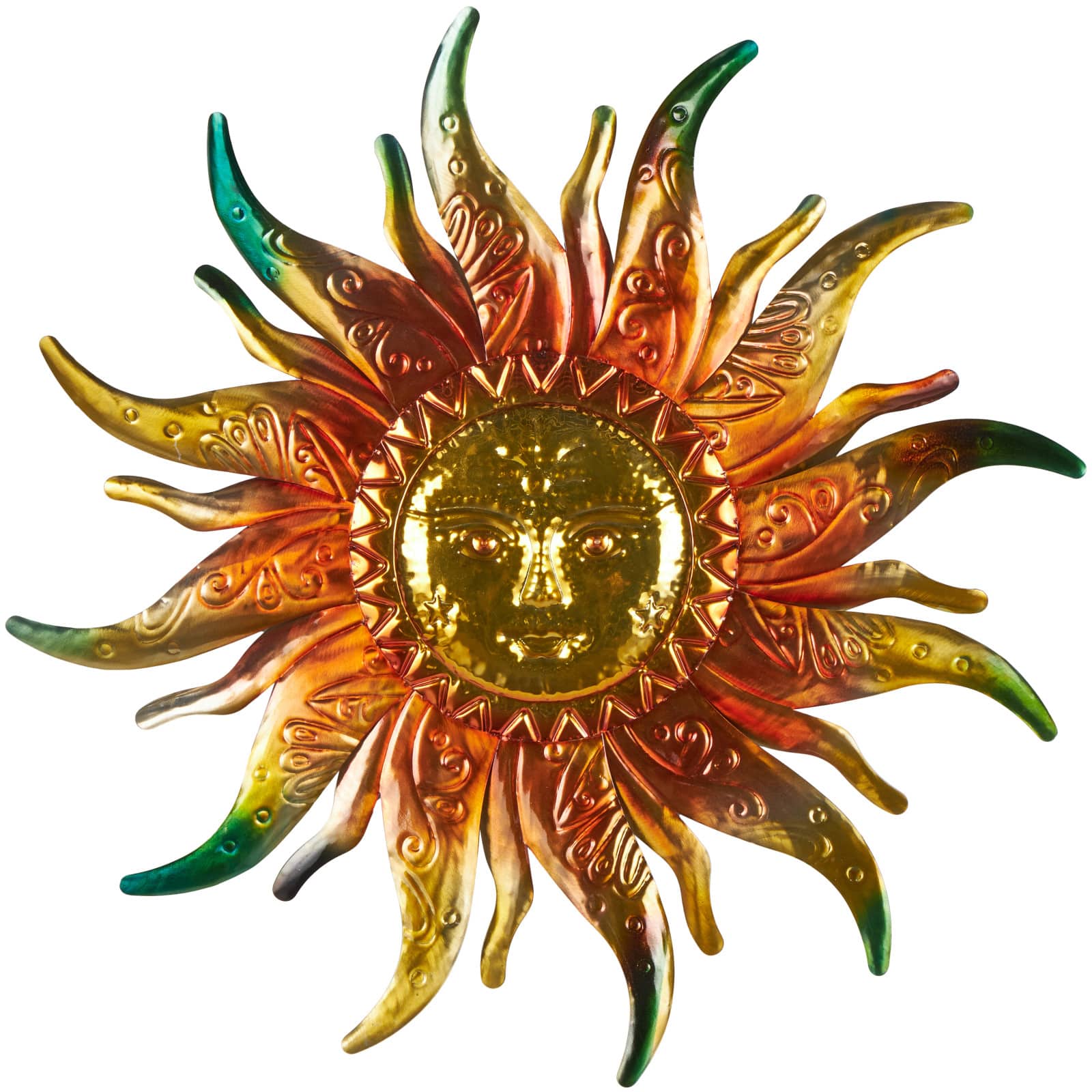 26" Stainless Steel Metal Sun Face Home Wall Décor