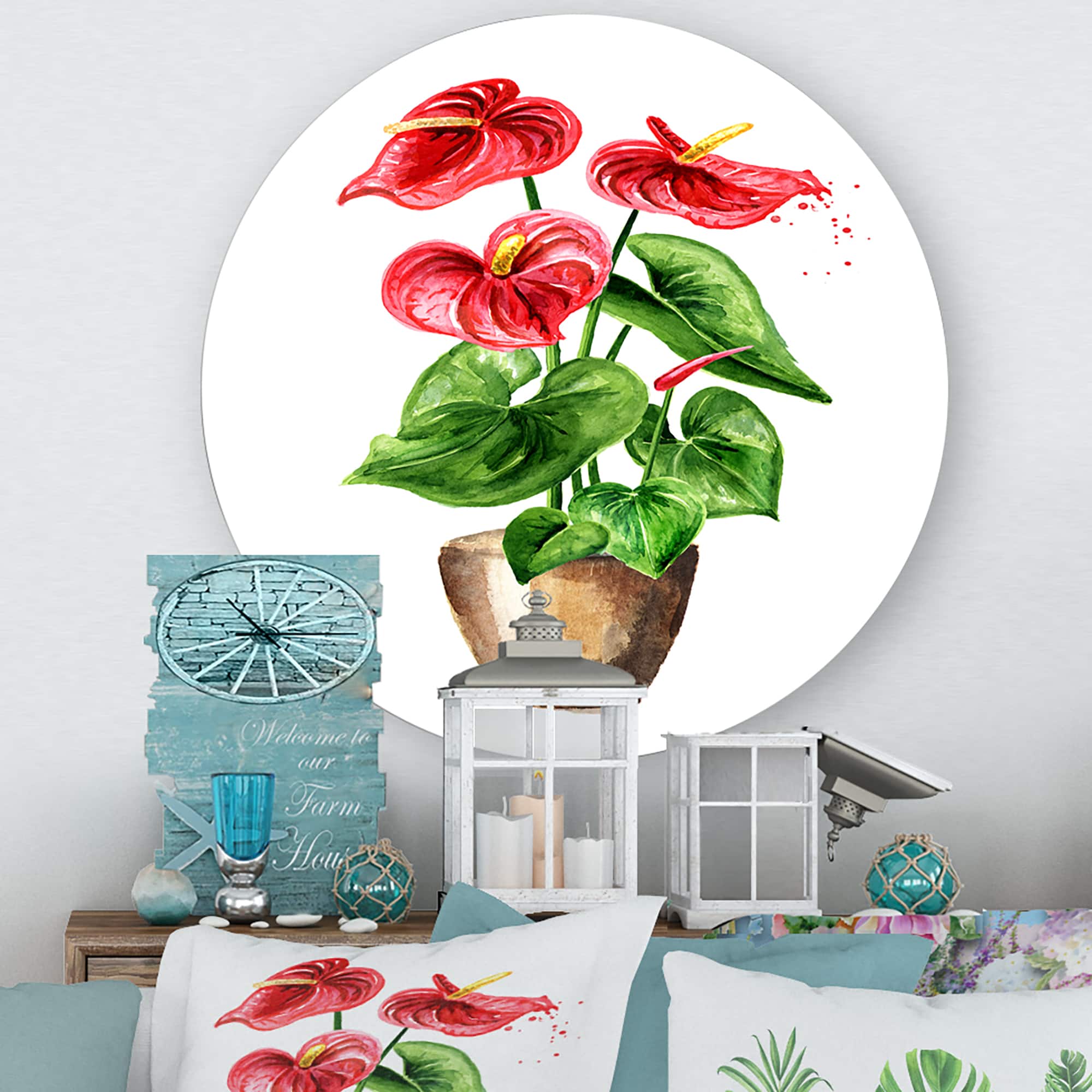 Designart - Anthurium Tailflower Or Flamingo Flower In The Pot