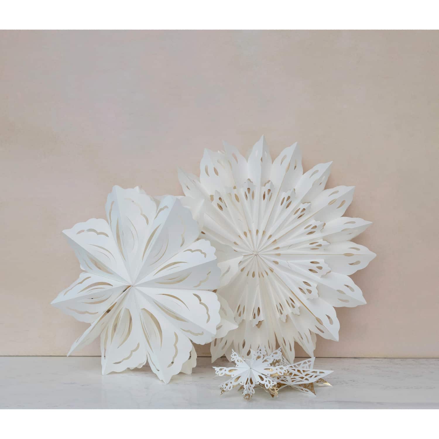 Hello Honey® 12" White Paper Snowflake Ornament