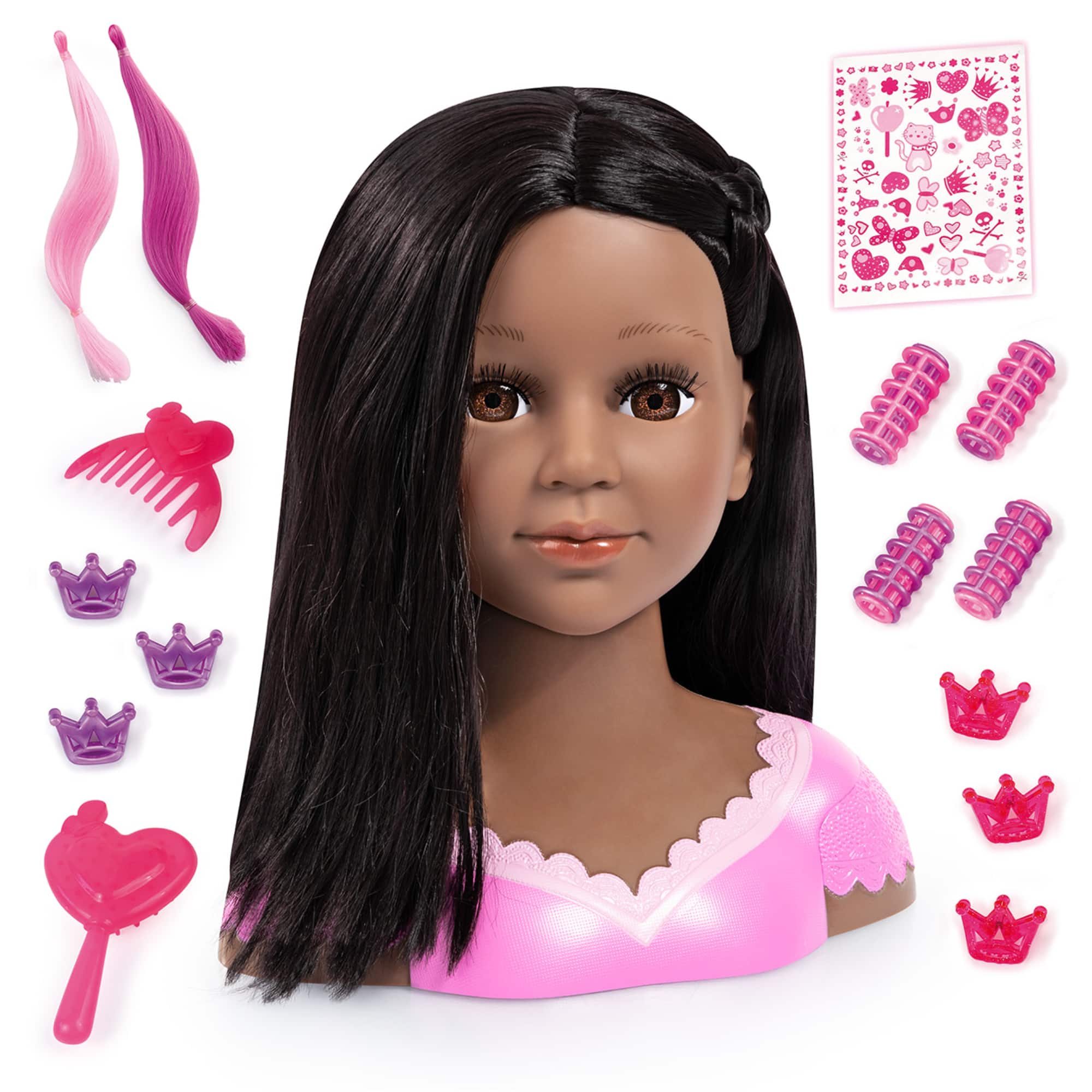 Bayer Design Charlene Super Model Black Haired Styling Head with Makeup