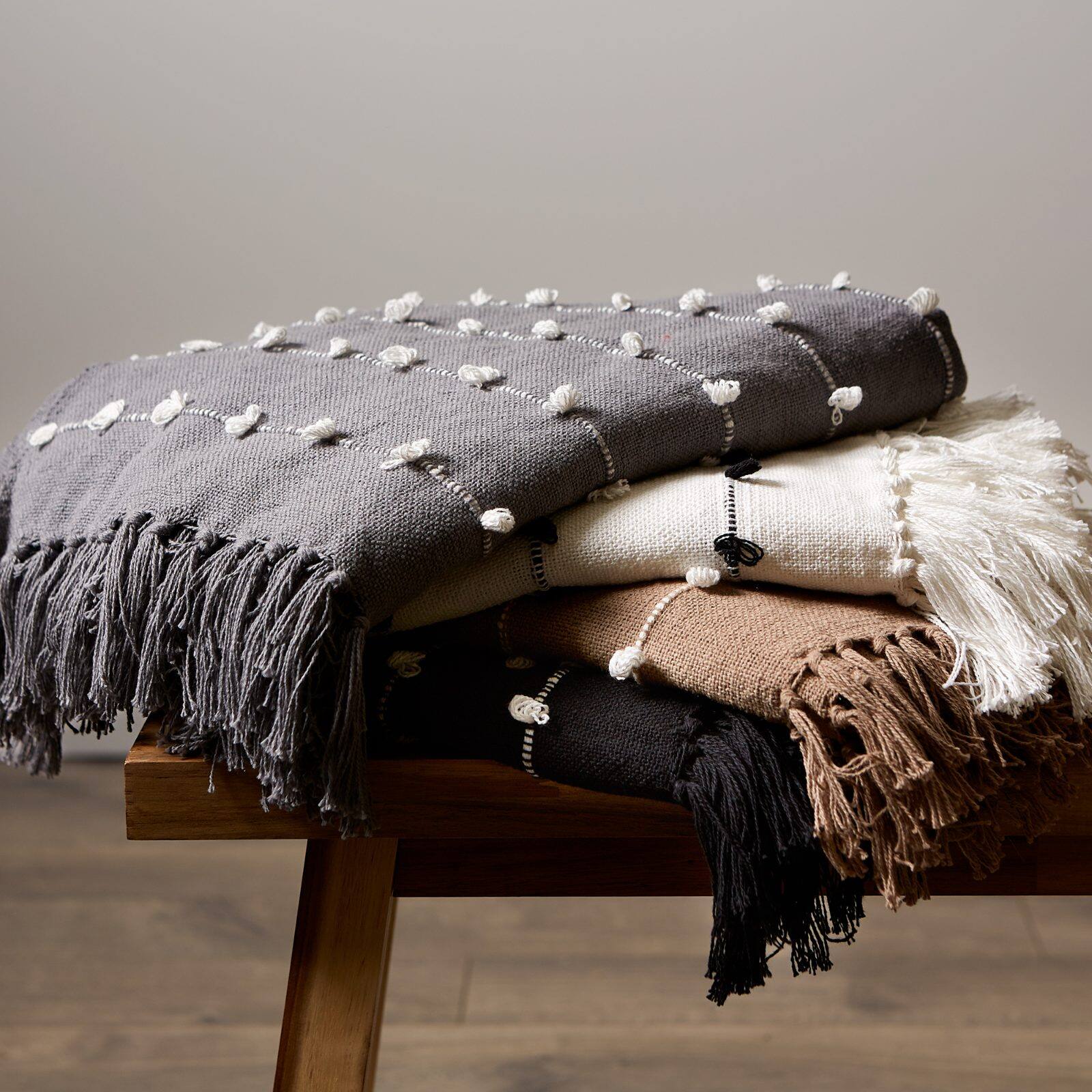 DII® Stone Woven Loop Throw