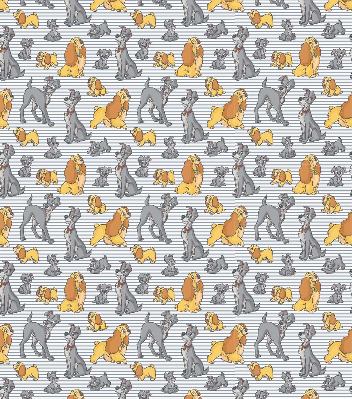 Disney Lady and The Tramp  Love Over Time Packed Cotton Fabric