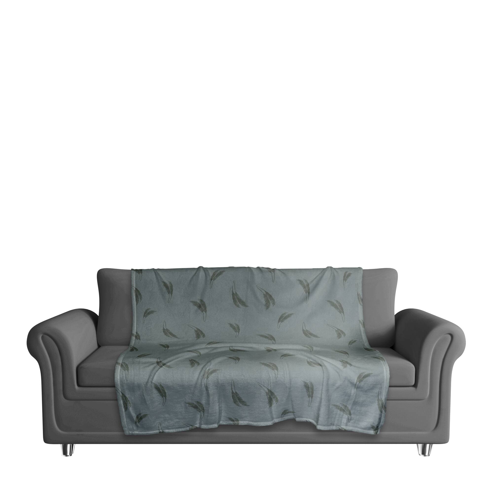 Feather Grass Coral Fleece Blanket
