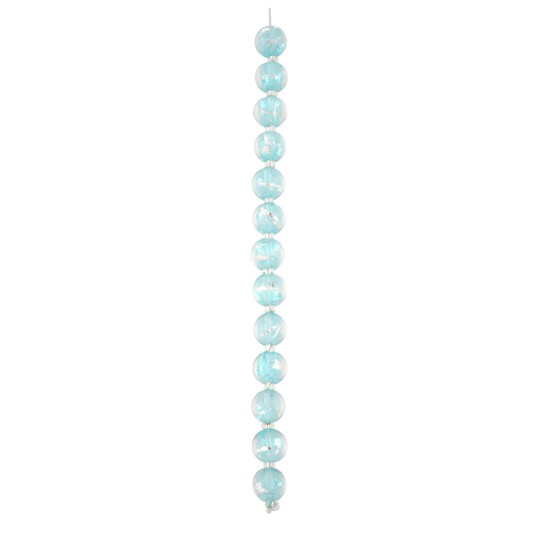 12 Pack: Aqua Lampwork Glass Stripe Beads by Bead Landing™