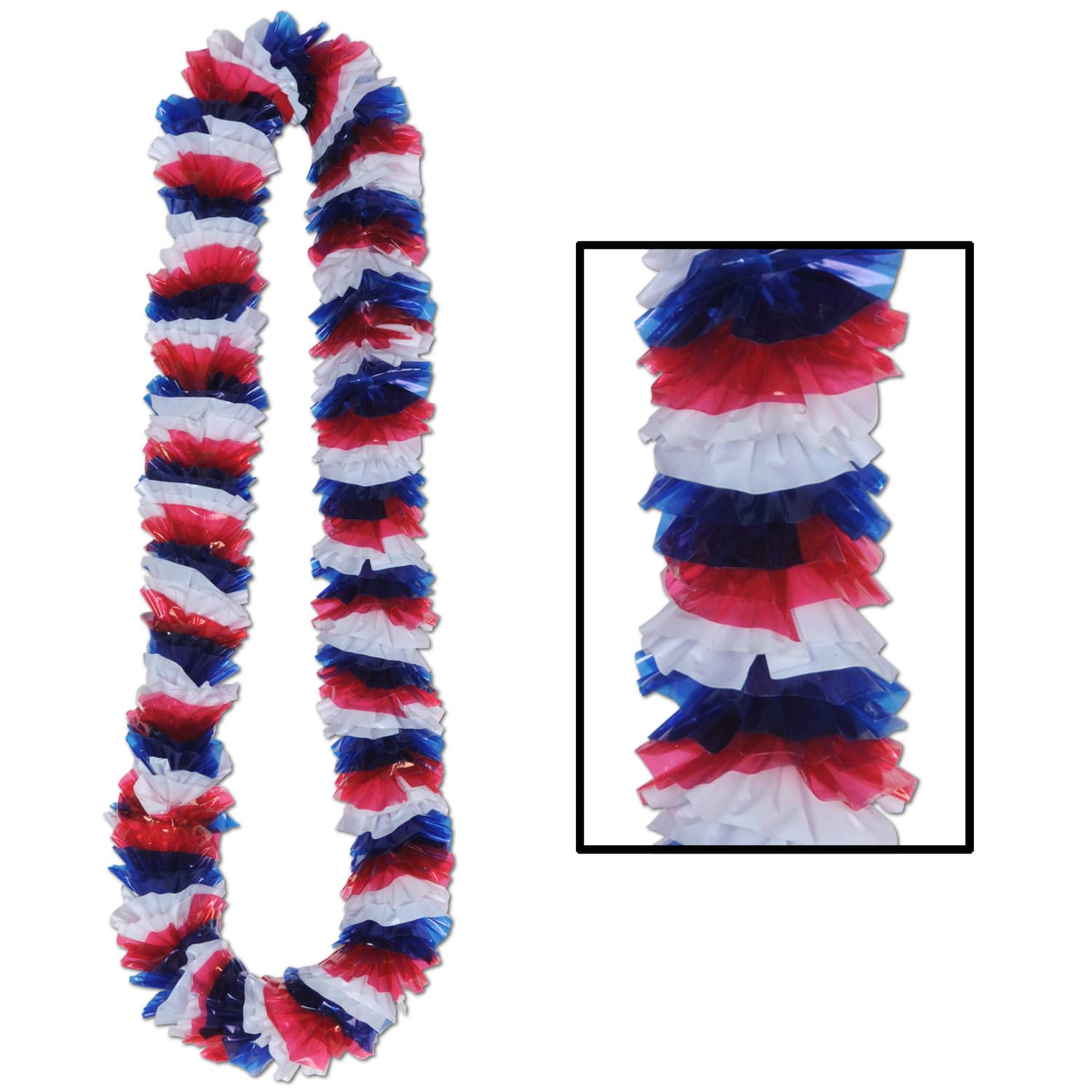 Beistle 36" Red, White & Blue Soft-Twist Patriotic Poly Leis, 10ct.
