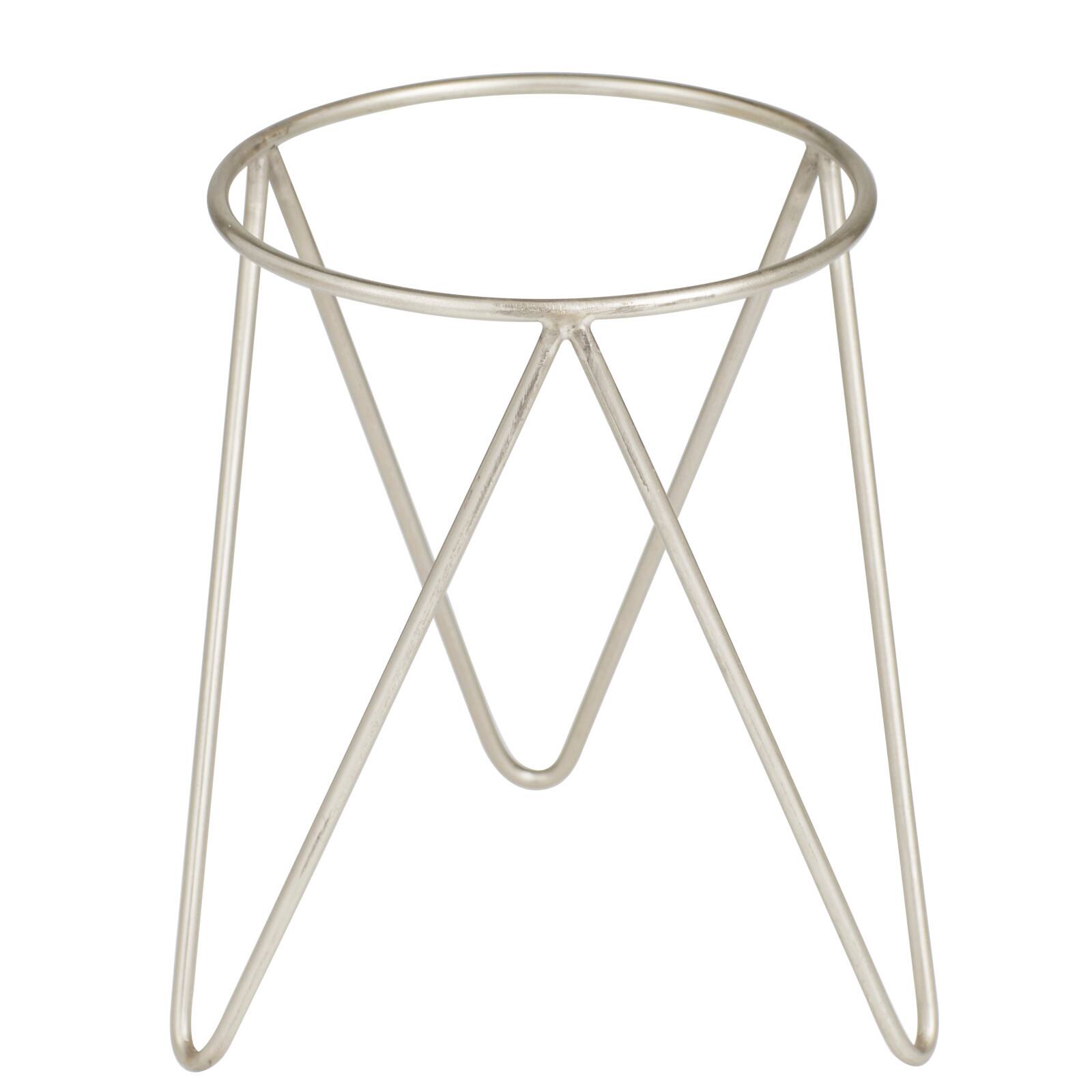 Set of 2 Silver Iron Modern Planter, 10" x 8"