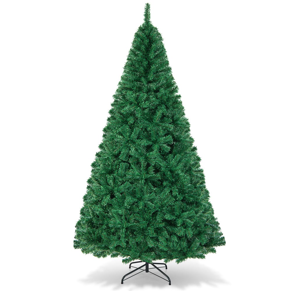 Costway 8ft. Unlit Green Pine Artificial Indoor/Outdoor Christmas Tree with Stand