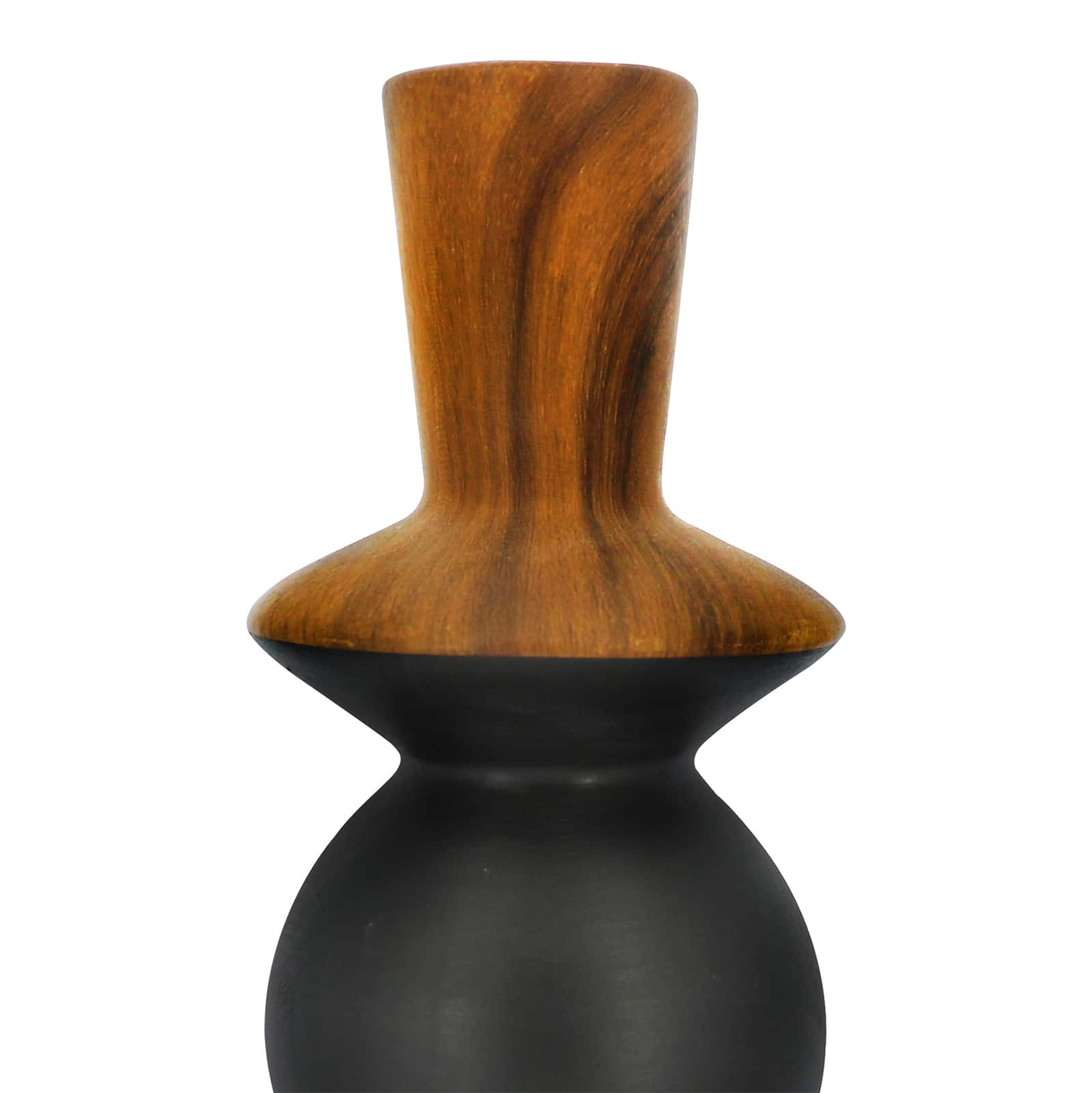 Jonathan Adler x Michaels 9.25" Brown & Black Wood Grain Ceramic Taper Candle Holder