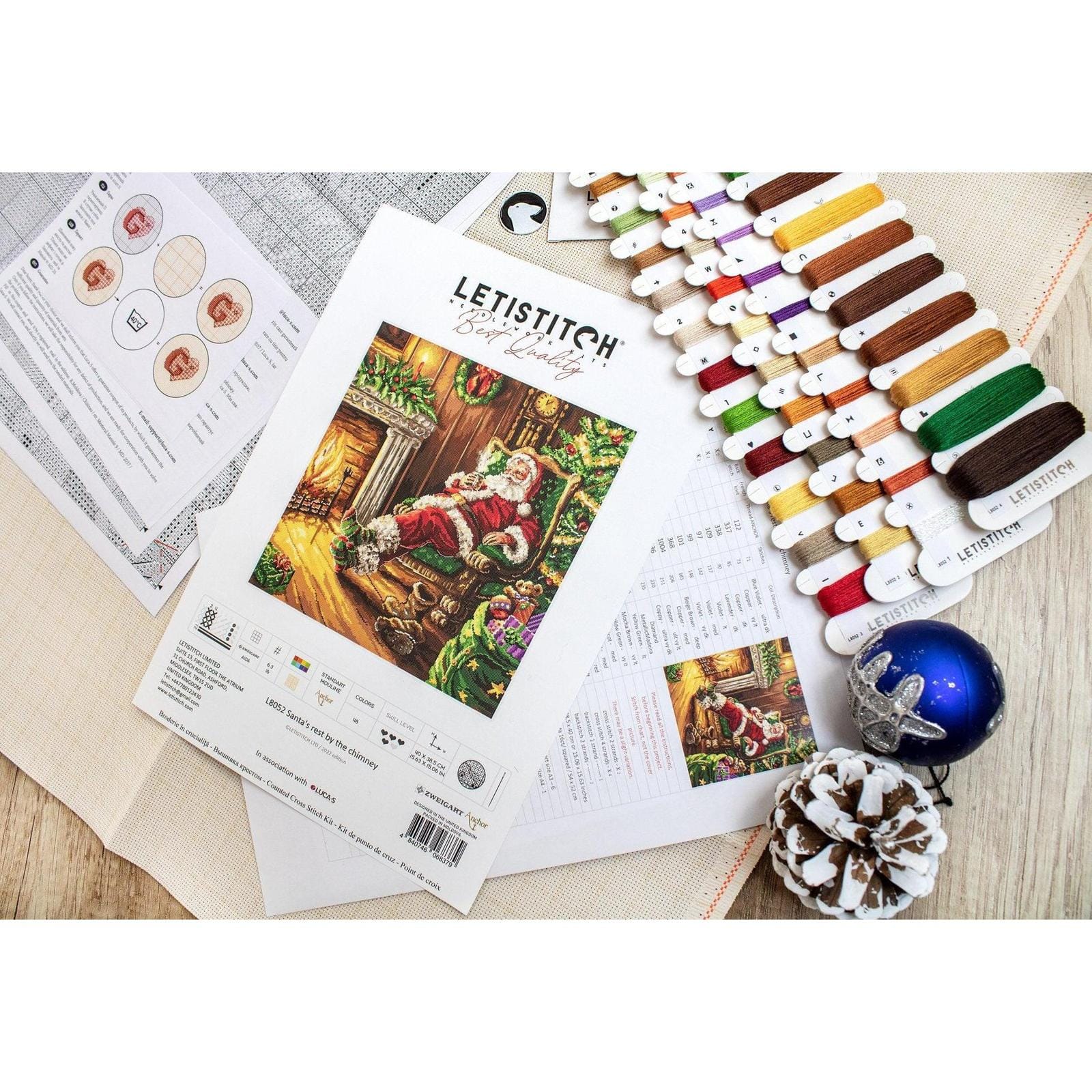 Letistitch Santa's Rest by the Chimney Counted Cross Stitch Kit