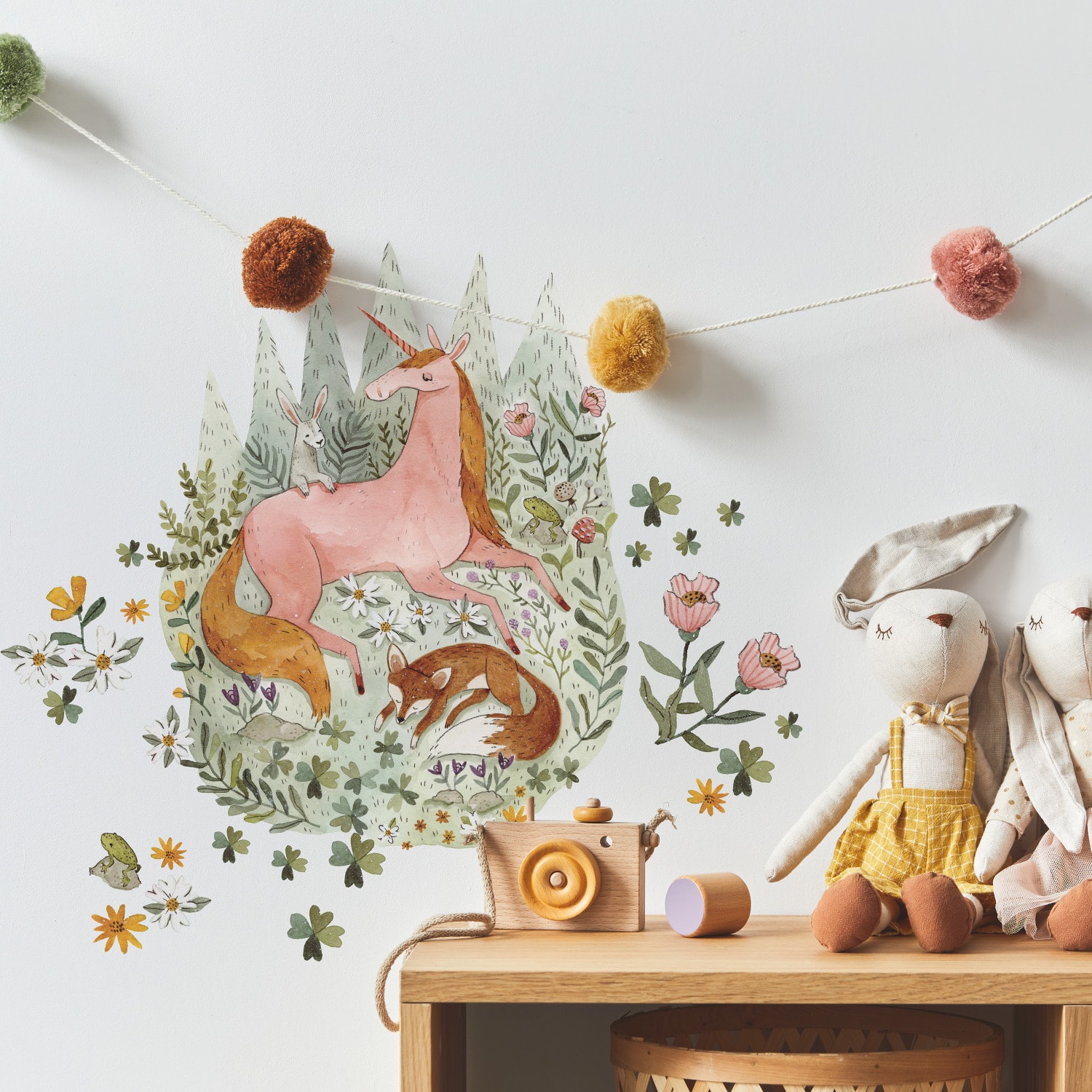 RoomMates Woodland Magic Unicorn & Fox Peel & Stick Giant Wall Decal Set