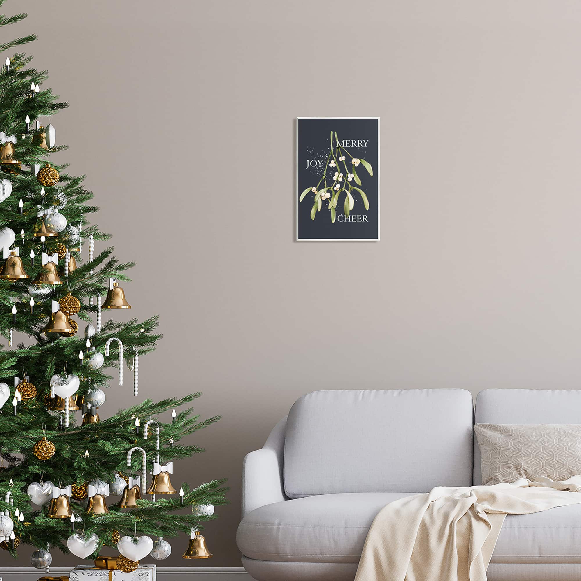 Stupell Industries Merry Joy Cheer Holly Berries Wall Plaque Art