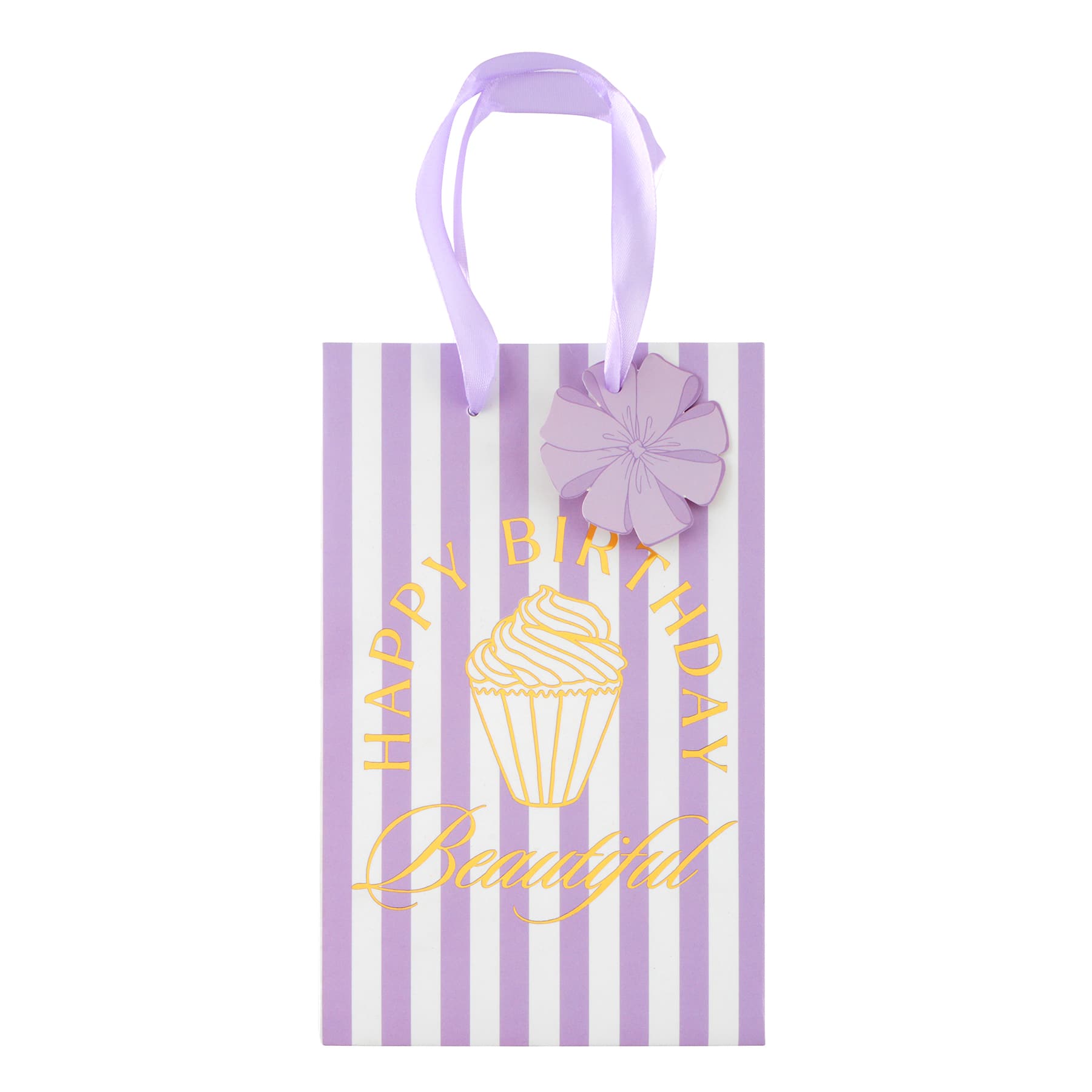 8.5" Lavender Striped Boutique Gift Bag by Celebrate It™