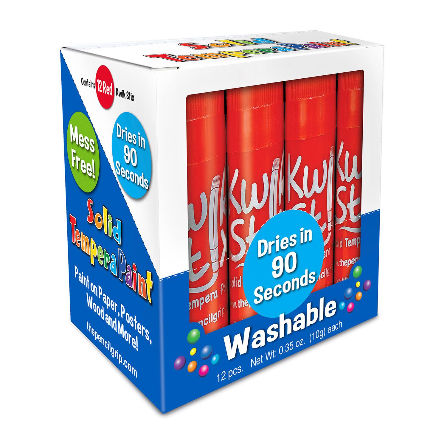The Pencil Grip Red Kwik Stix, 12 Packs of 12
