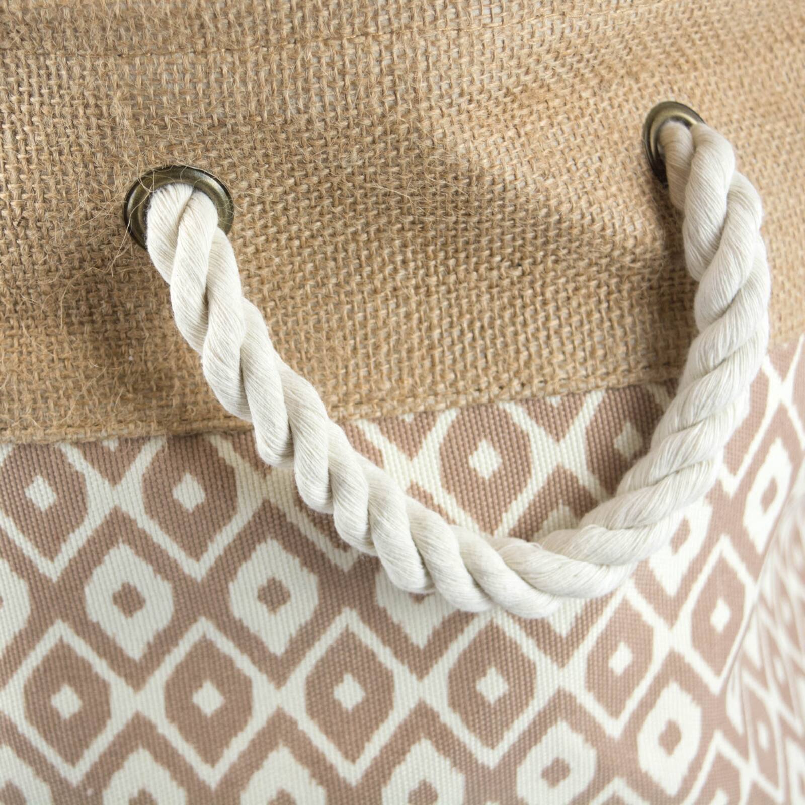 DII® 12" Brown Ikat Round Burlap Bin
