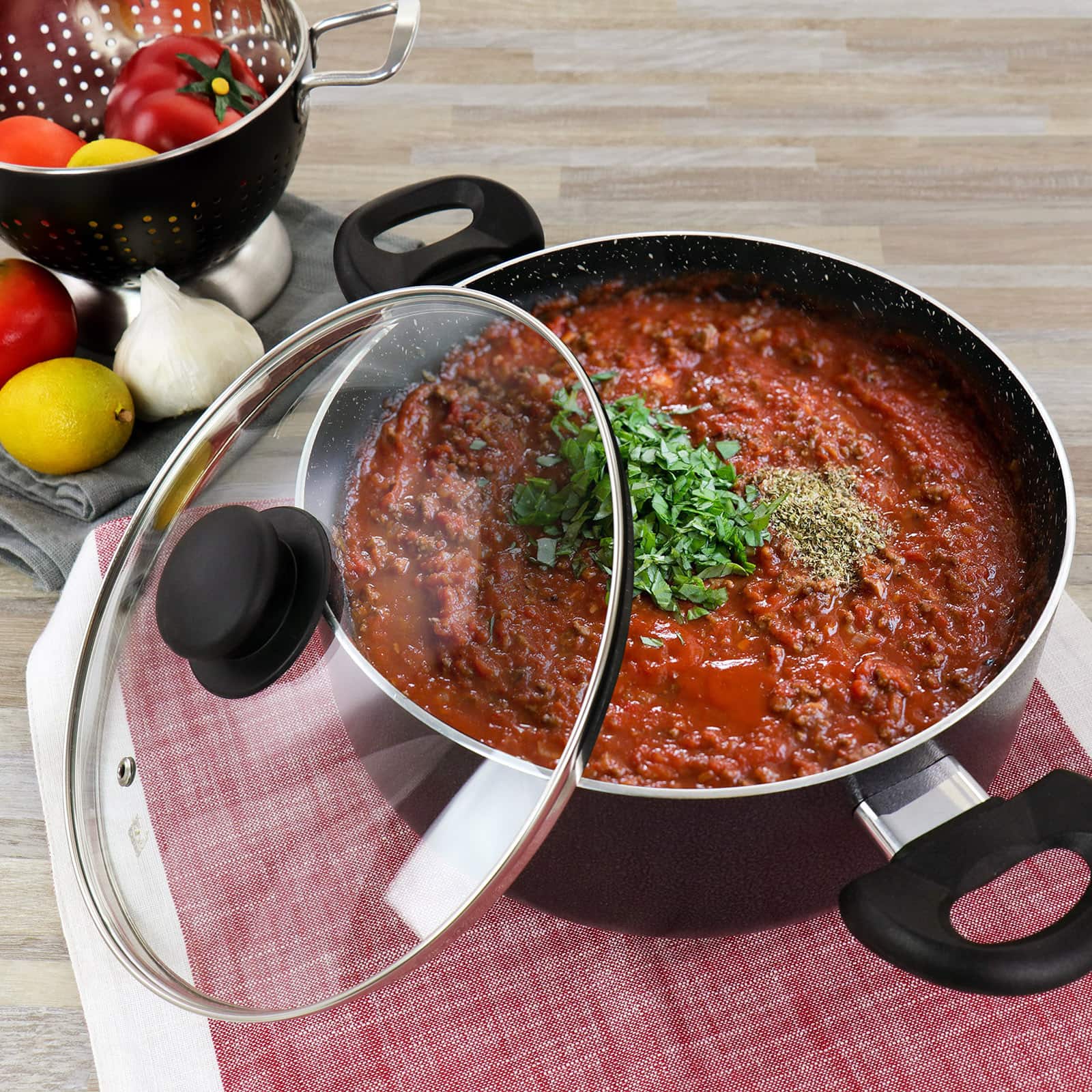 Oster Pallermo 5qt. Charcoal Aluminum Dutch Oven with Lid