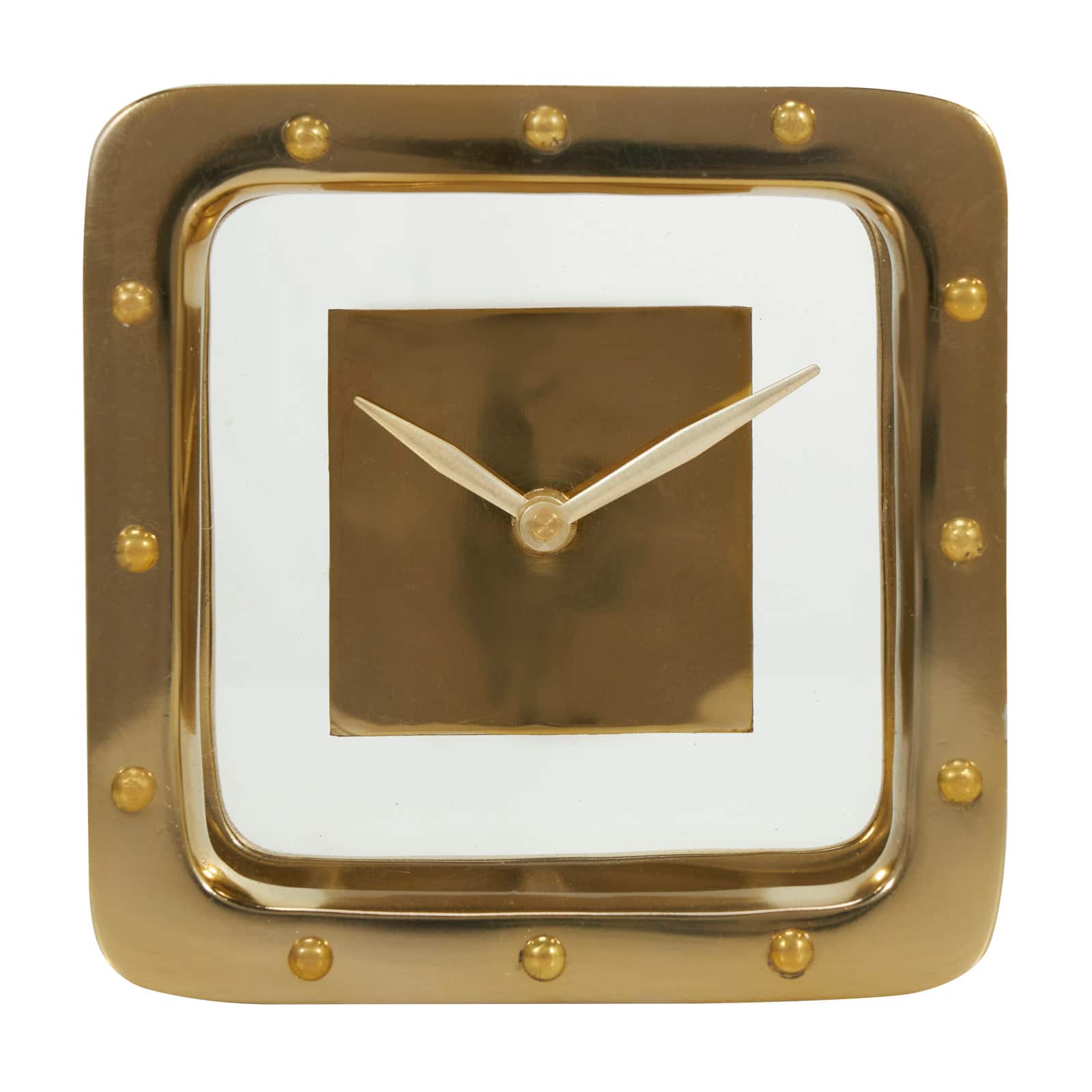 6" Gold Aluminum Geometric Floating Clock