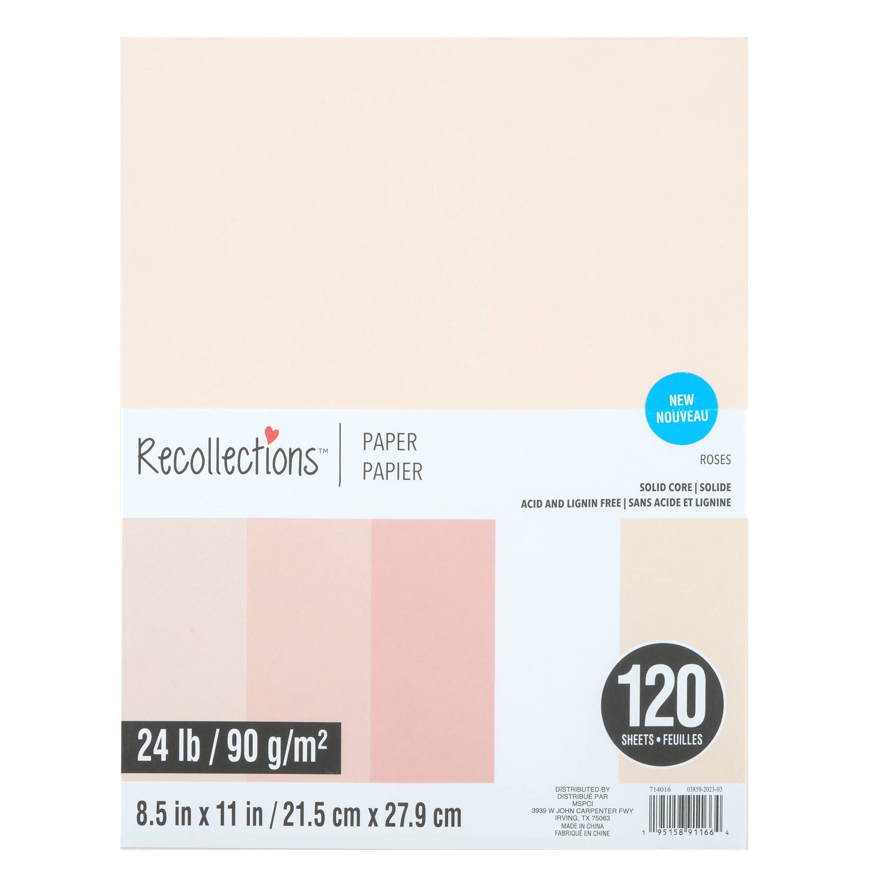 8 Packs: 120 ct. (960 total) 8.5" x 11" Mixed 24lb. Solid Core Paper by Recollections™