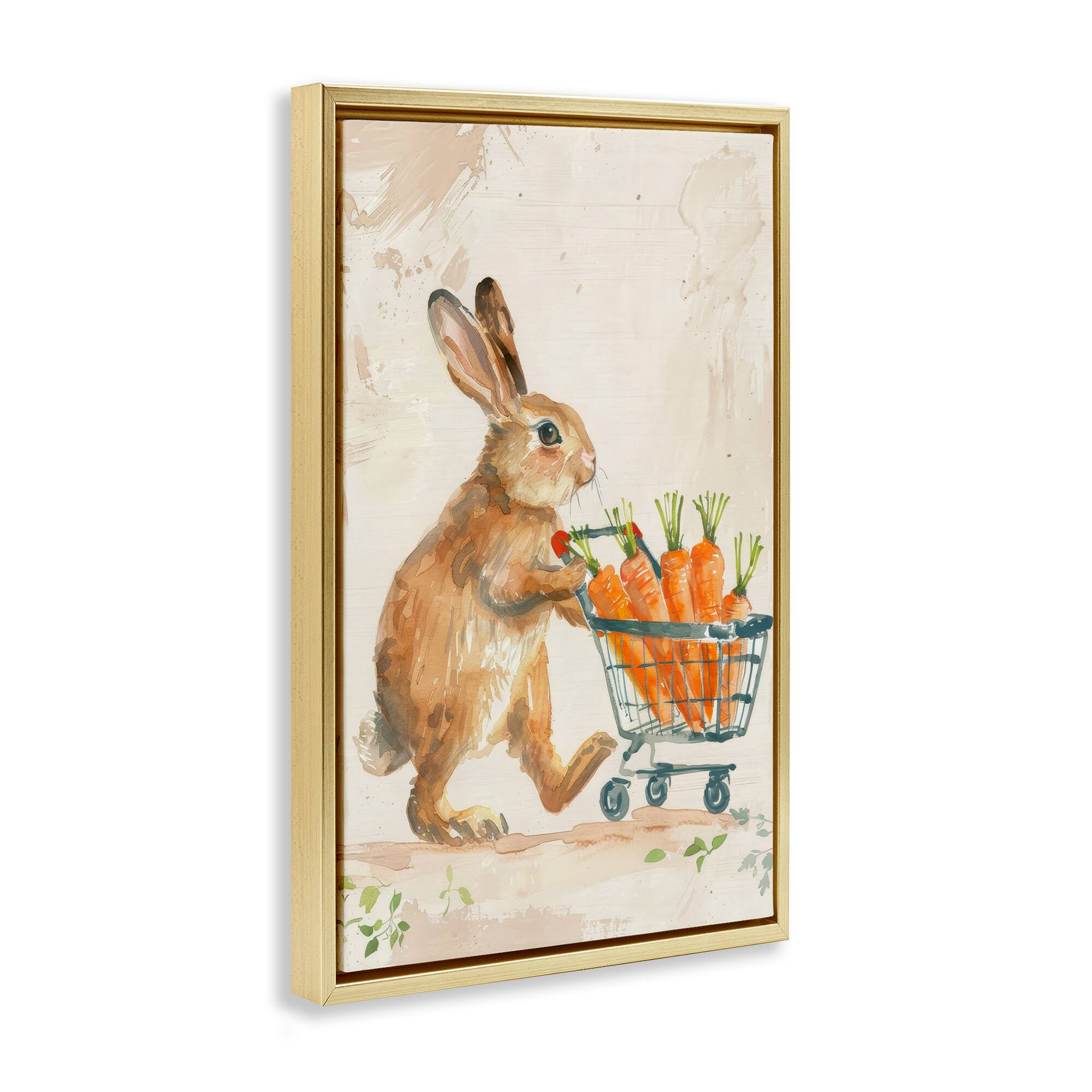 Stupell Industries Carrot Connoisseur Rabbit Floating Frame Wall Art