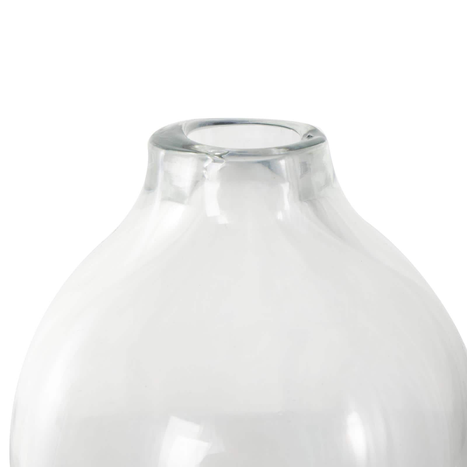 Dark Blue Glass Wavy Ombre Decorative Vase with Textured Base