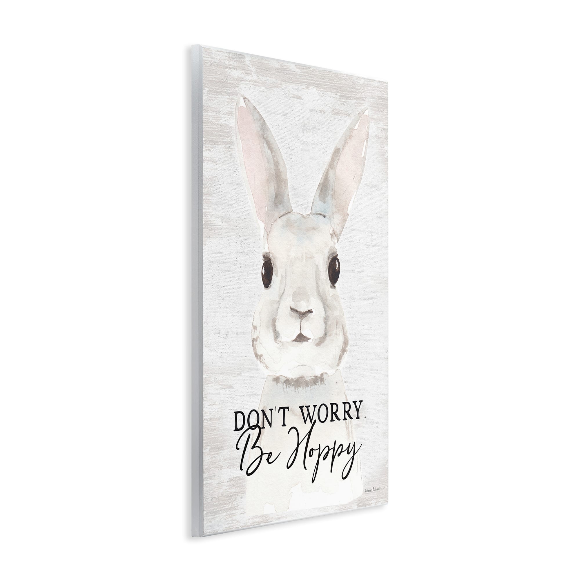 Stupell Industries Don't Worry Be Hoppy Easter Bunny Rabbit Pun Wall Plaque Art