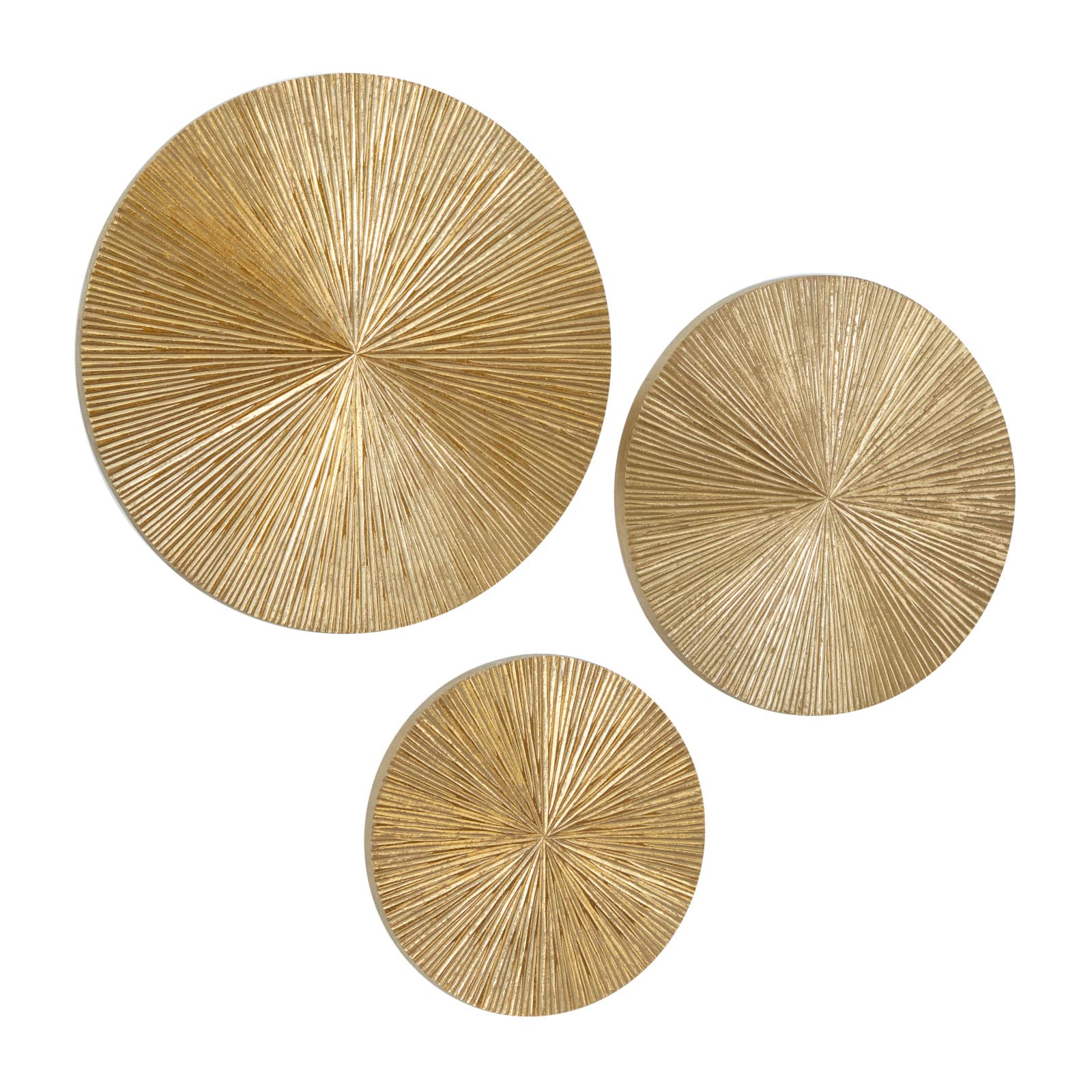 CosmoLiving by Cosmopolitan Set of 3 Gold MDF Contemporary Wall Decor, 24" x 24"