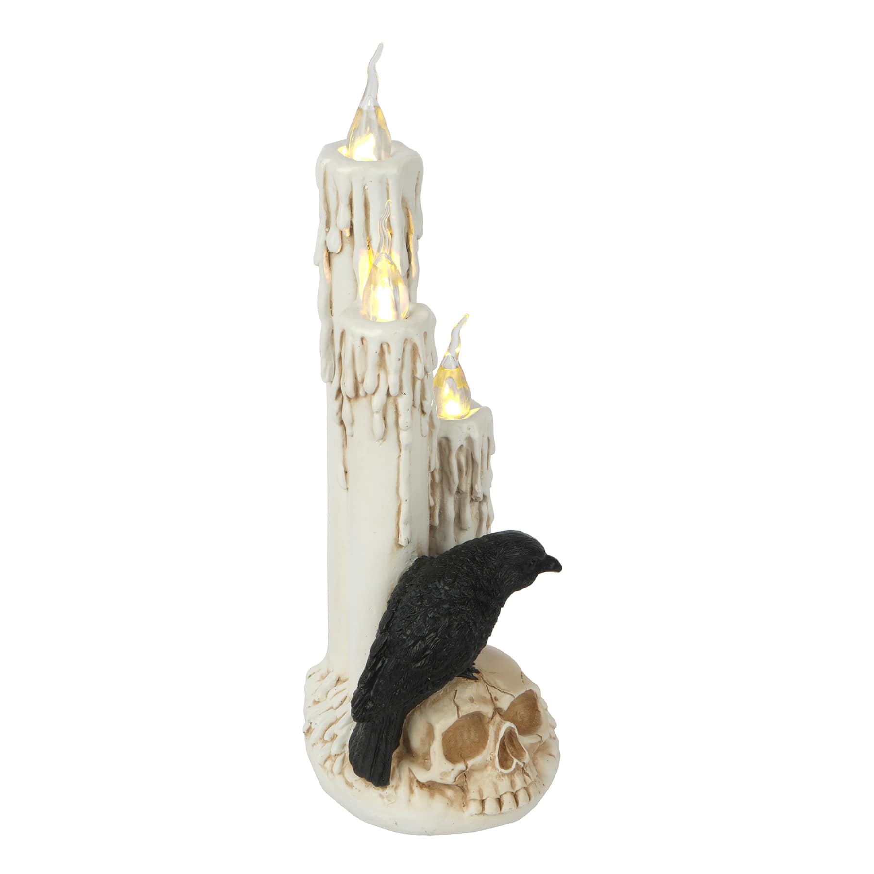 11" LED Lighted Skull & Raven Candle by Ashland®