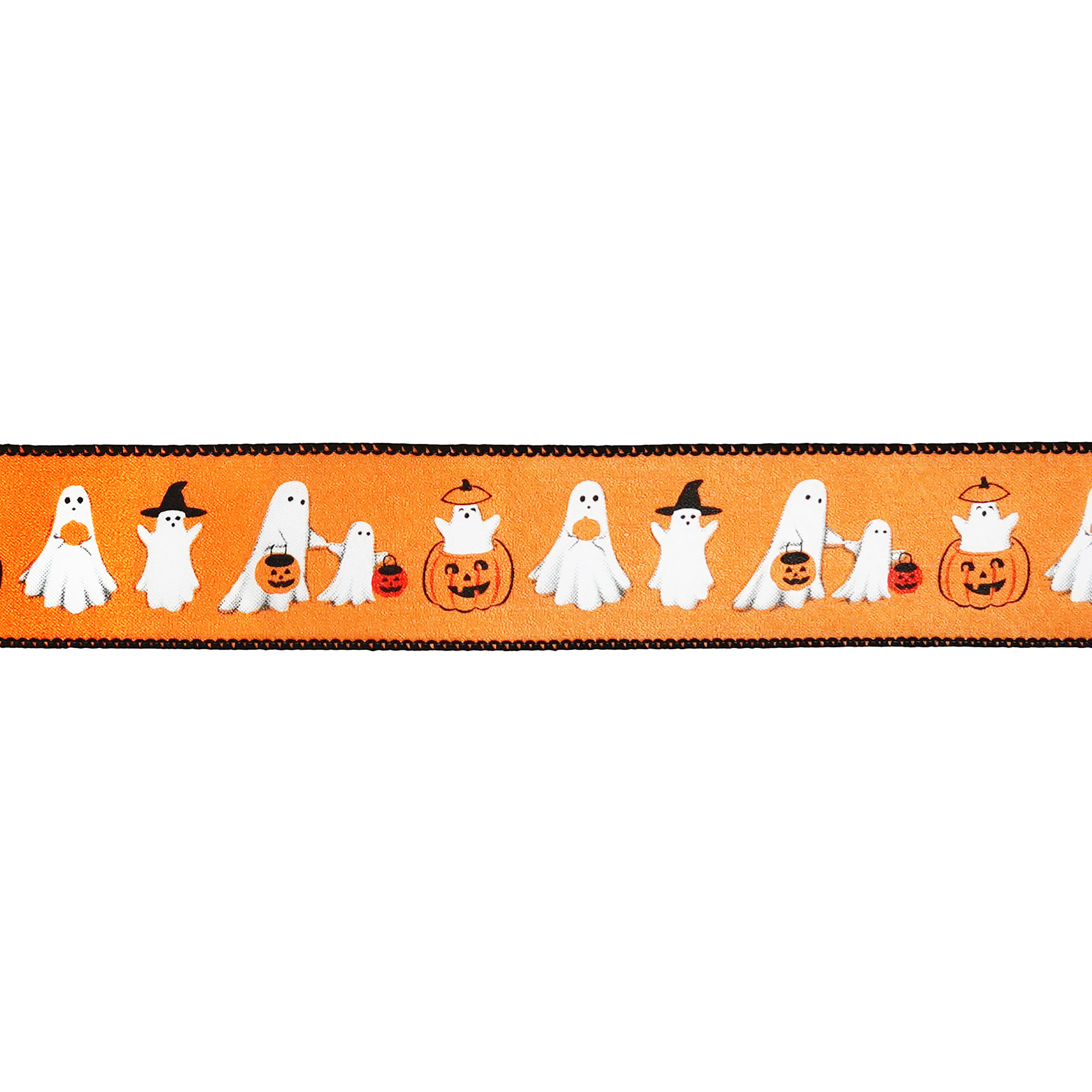 1.5" x 10yd. Orange Ghosts & Jack-o'-Lanterns Wired Ribbon by Celebrate It®