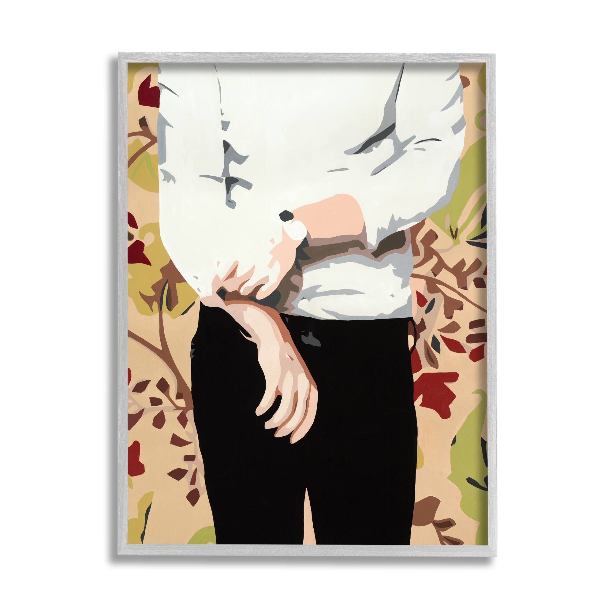 Stupell Industries Glam Man Rolling Up Sleeve Gray Framed Wall Art
