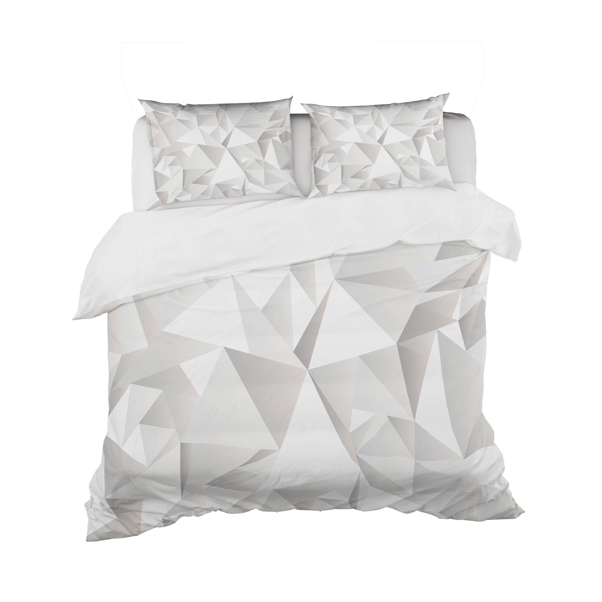 Designart 'White Crumpled Abstract' Scandinavian Bedding Set - Duvet Cover & Shams