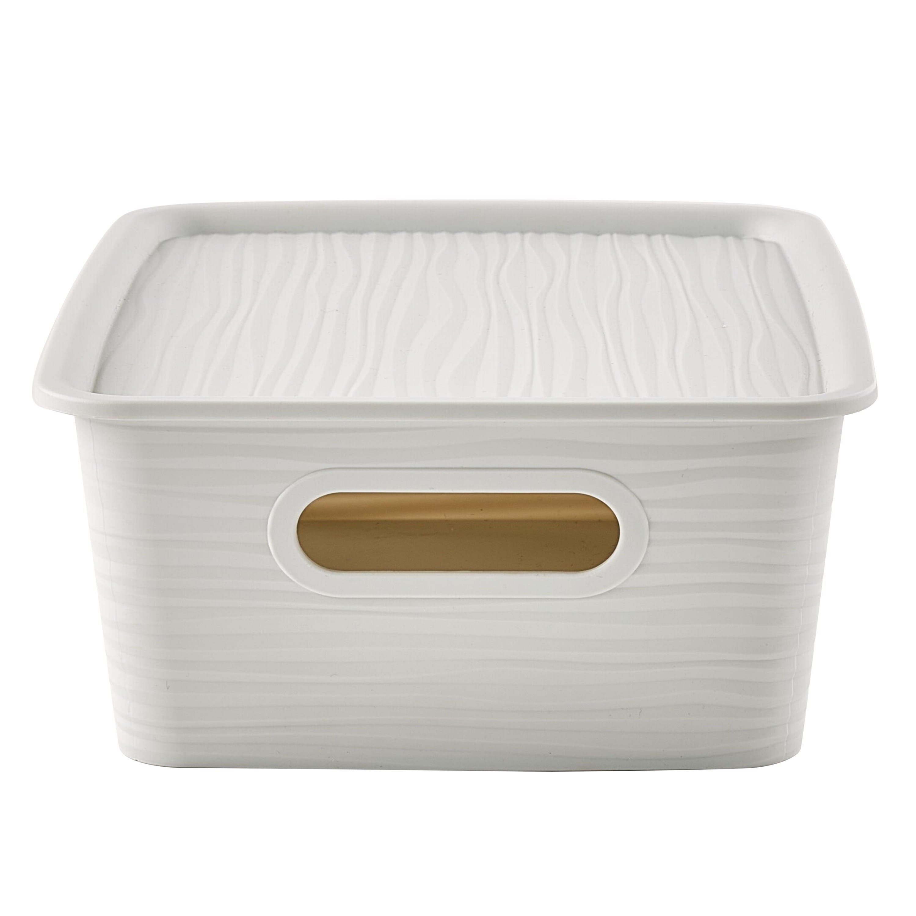 Simplify Gray with White Wave Pattern Storage Box