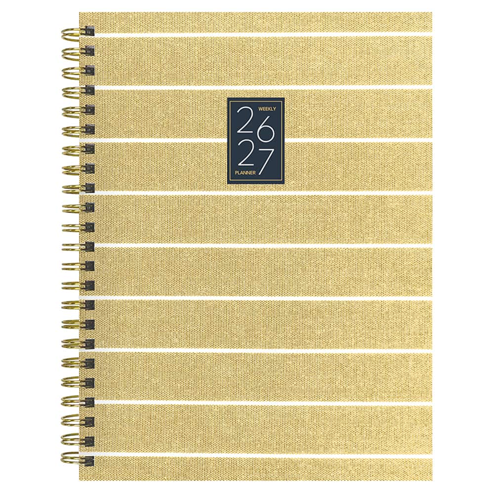 TF Publishing Yellow Medium 2026-27 Linen Weekly Monthly Planner