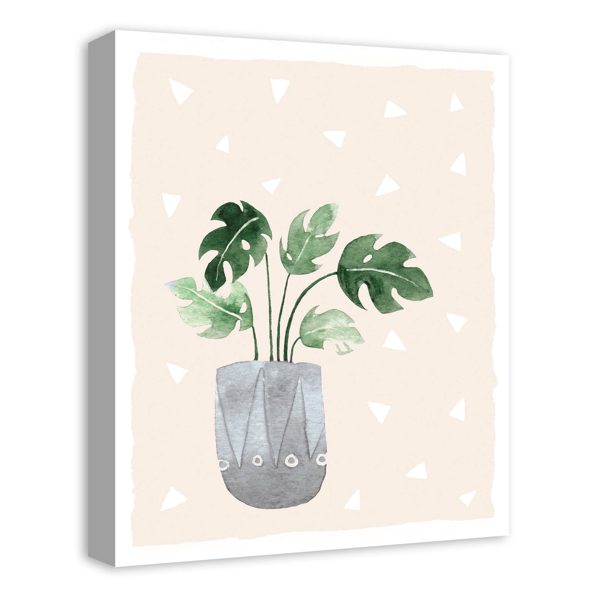 Designs Direct Monstera Triangle Pattern Canvas Wall Art
