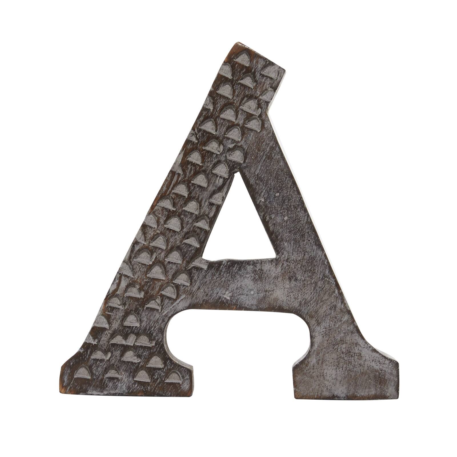 8" Brown Mango Wood Letter Set